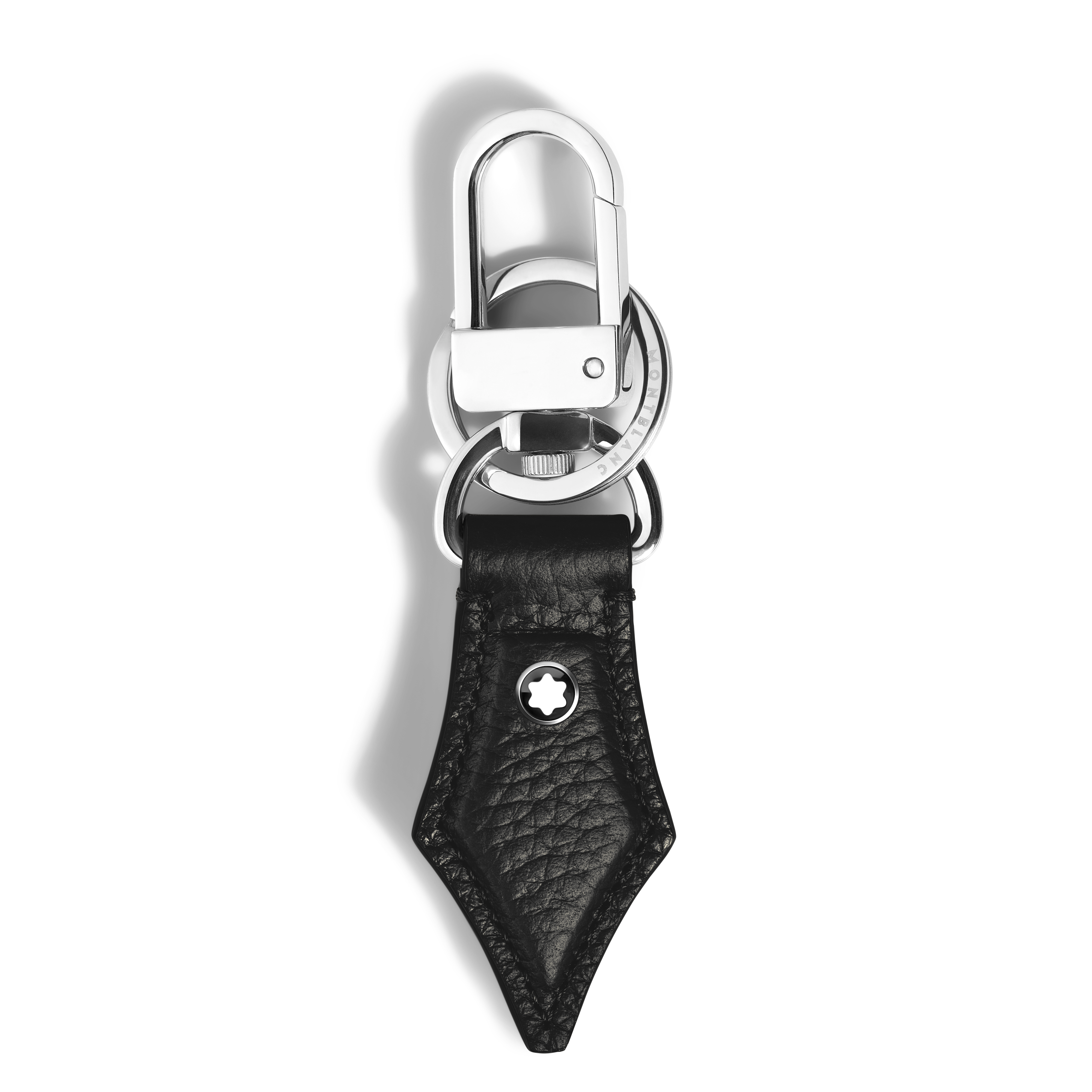  Montblanc - Schlüsselanhänger Mit Federdetail Aus Grain Leder - Schwarz - Leder - Mb220457 - Schlüsselringe & Schlüsseletuis 