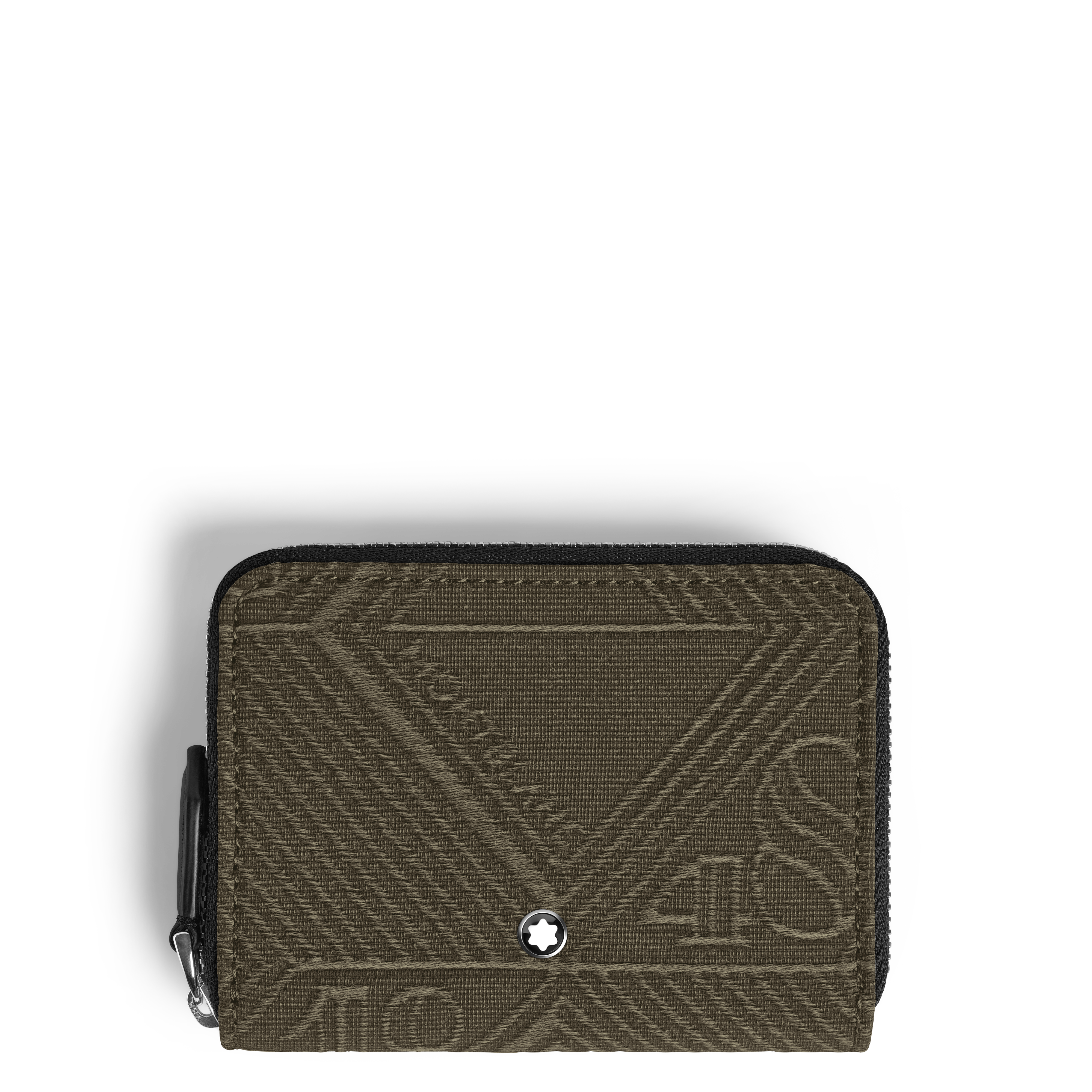  Montblanc - Minicartera Para 2 Tarjetas Con Cremallera De Jacquard 4810 - Caqui - Tejido Y Piel - Mb220263 - Carteras 