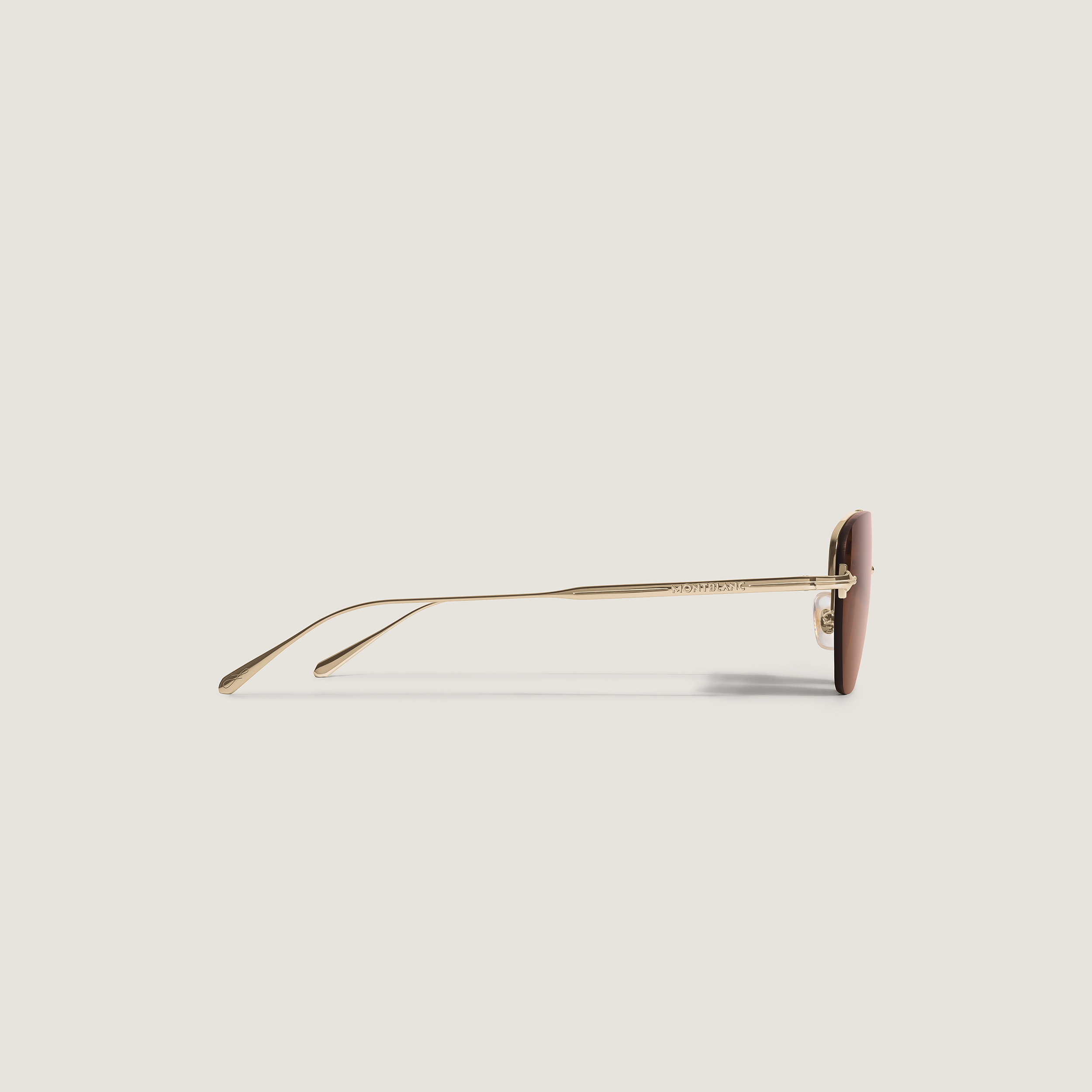  Montblanc - Ovale Sonnenbrille Mit Goldfarbenem Metallrahmen - Gold - Metall - Mb135570 - Sonnenbrillen 