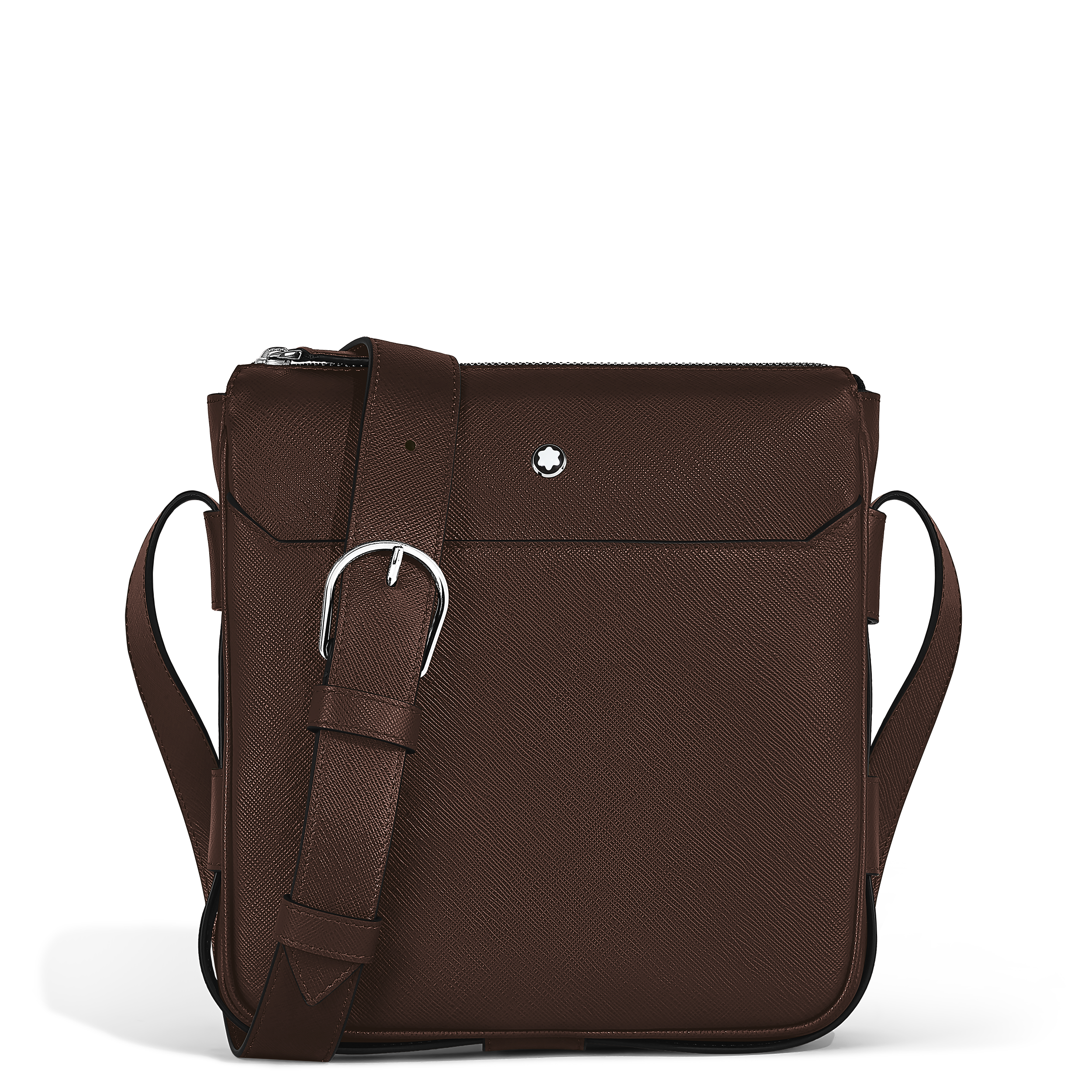 Montblanc - Vertical Belt Messenger Bag In Sartorial Leather - Leather - Mb222933 - Messengers   Ebony Colour