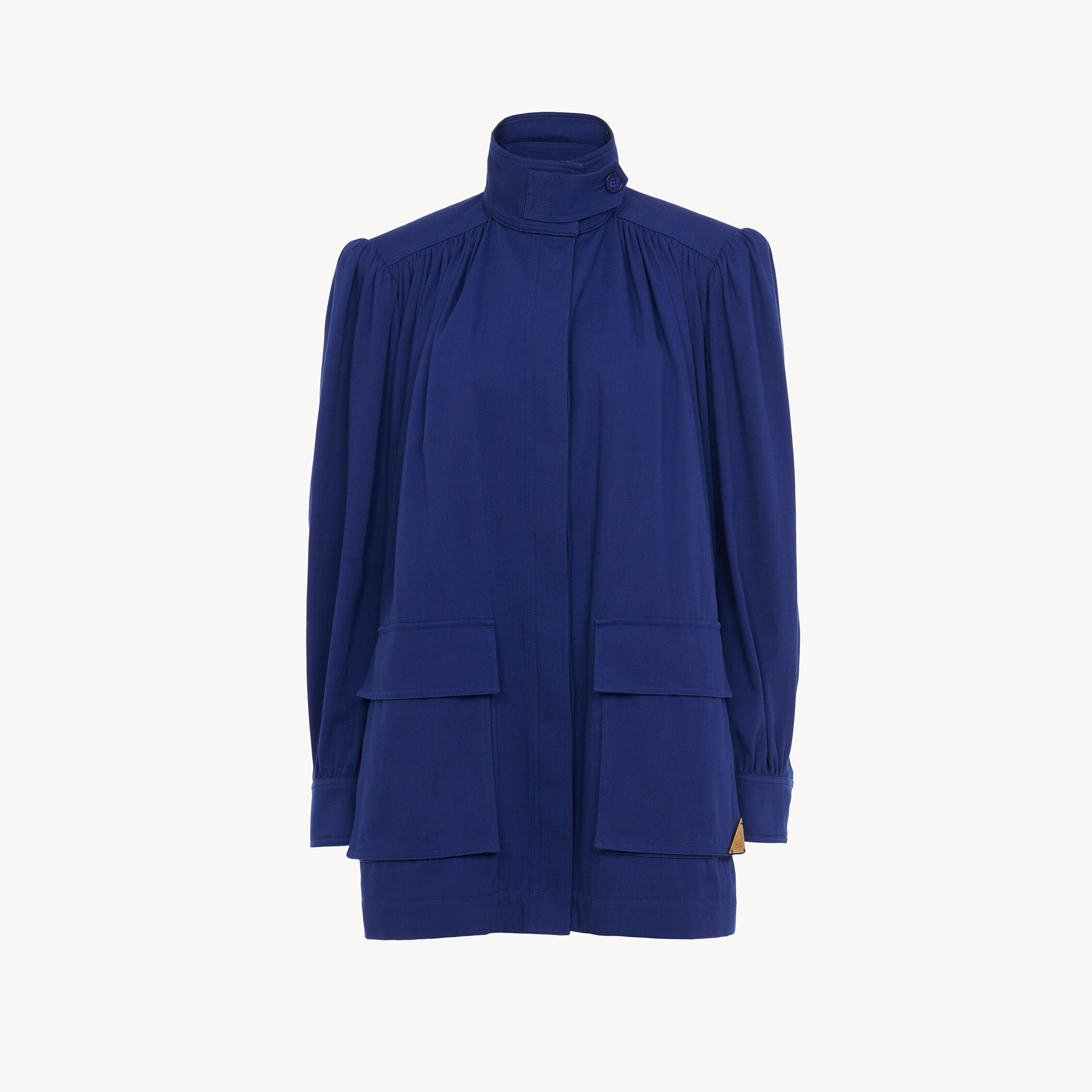 Chloé High-neck Utilitarian Jacket In Cotton Canvas