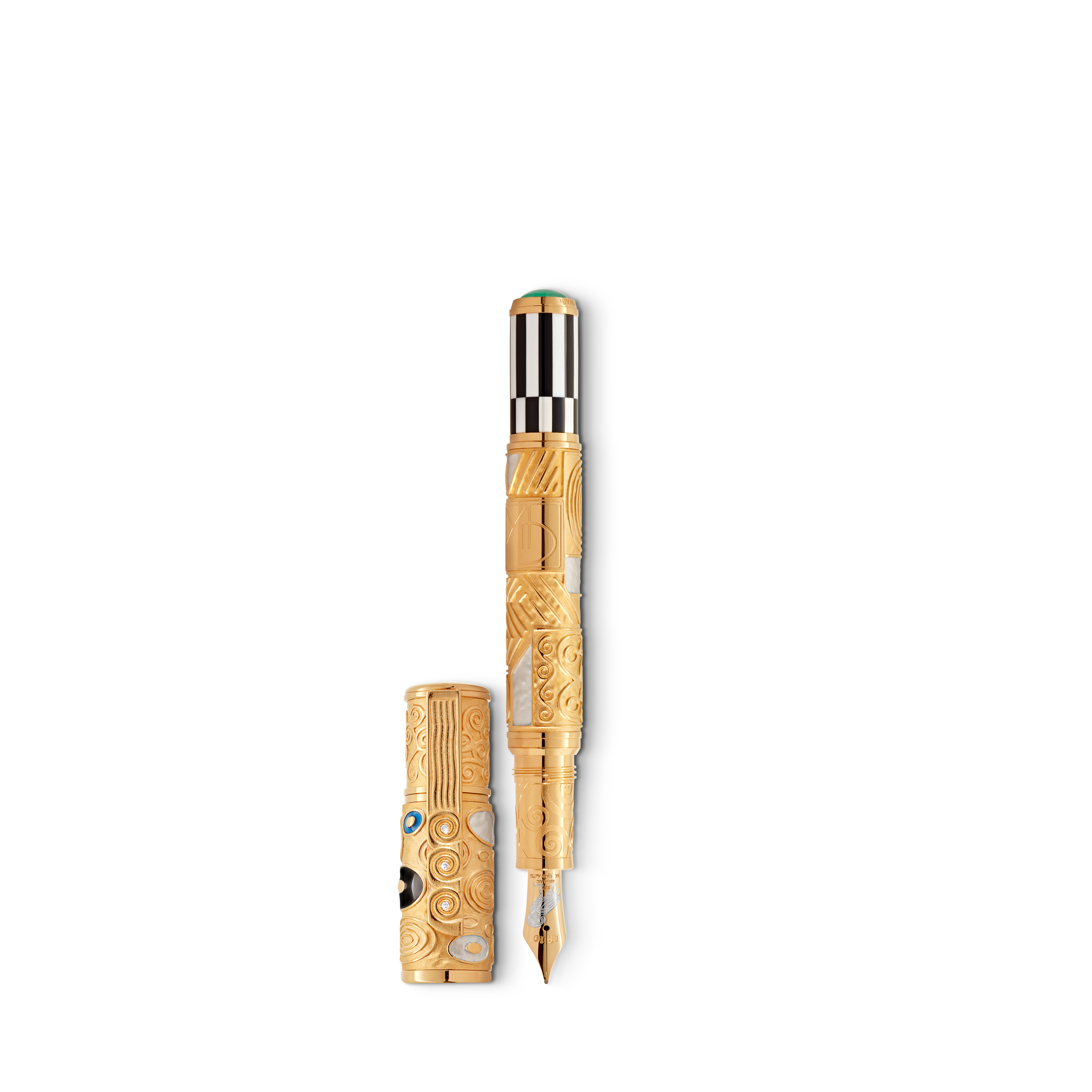  Montblanc - Masters Of Art Homage To Gustav Klimt Limited Edition 97 Füllfederhalter - Gelbgold - Massives 750er Gold - Mb130229 - Füllfederhalter 