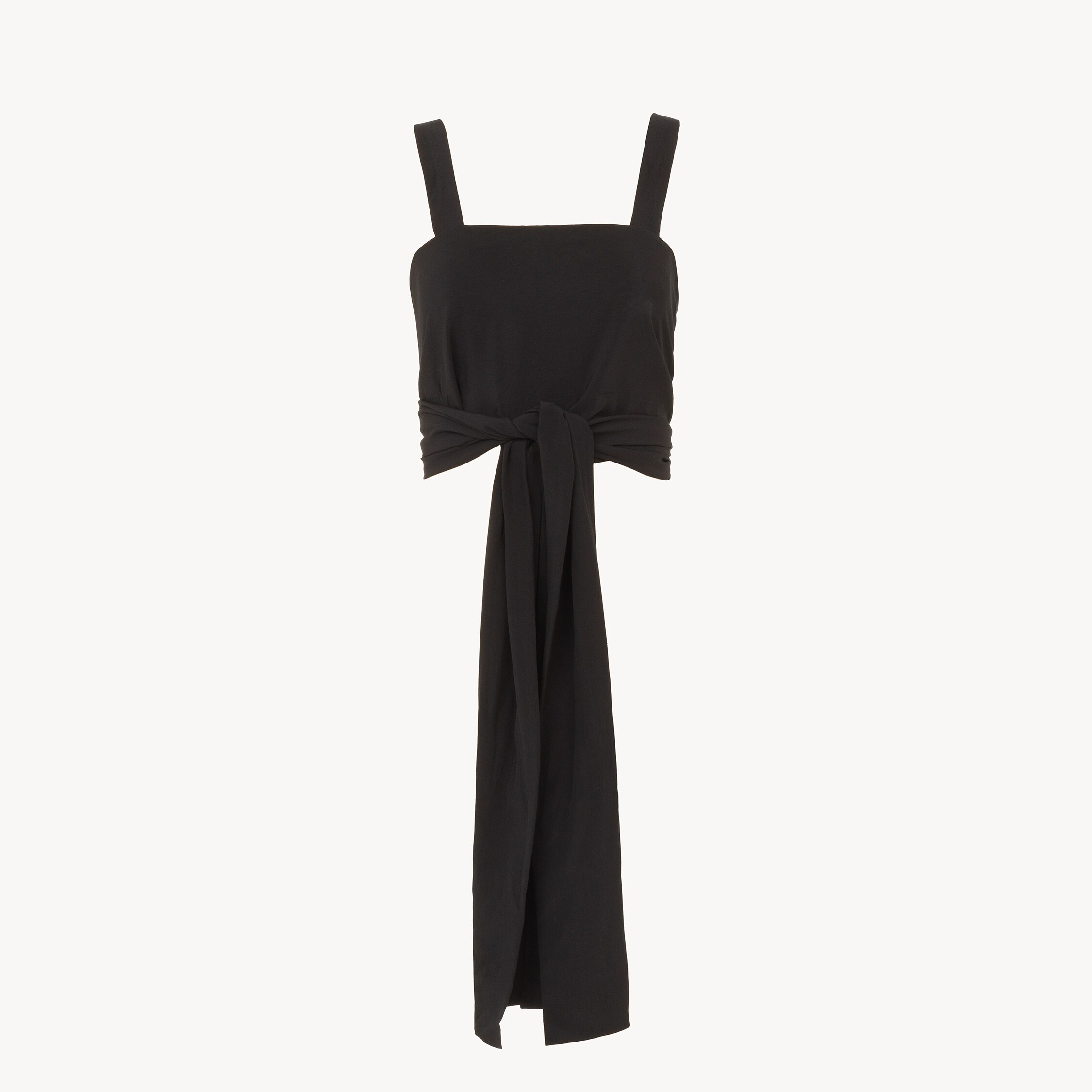 Chloé Cropped Front-tie Tank Top In Crêpe De Chine In Black