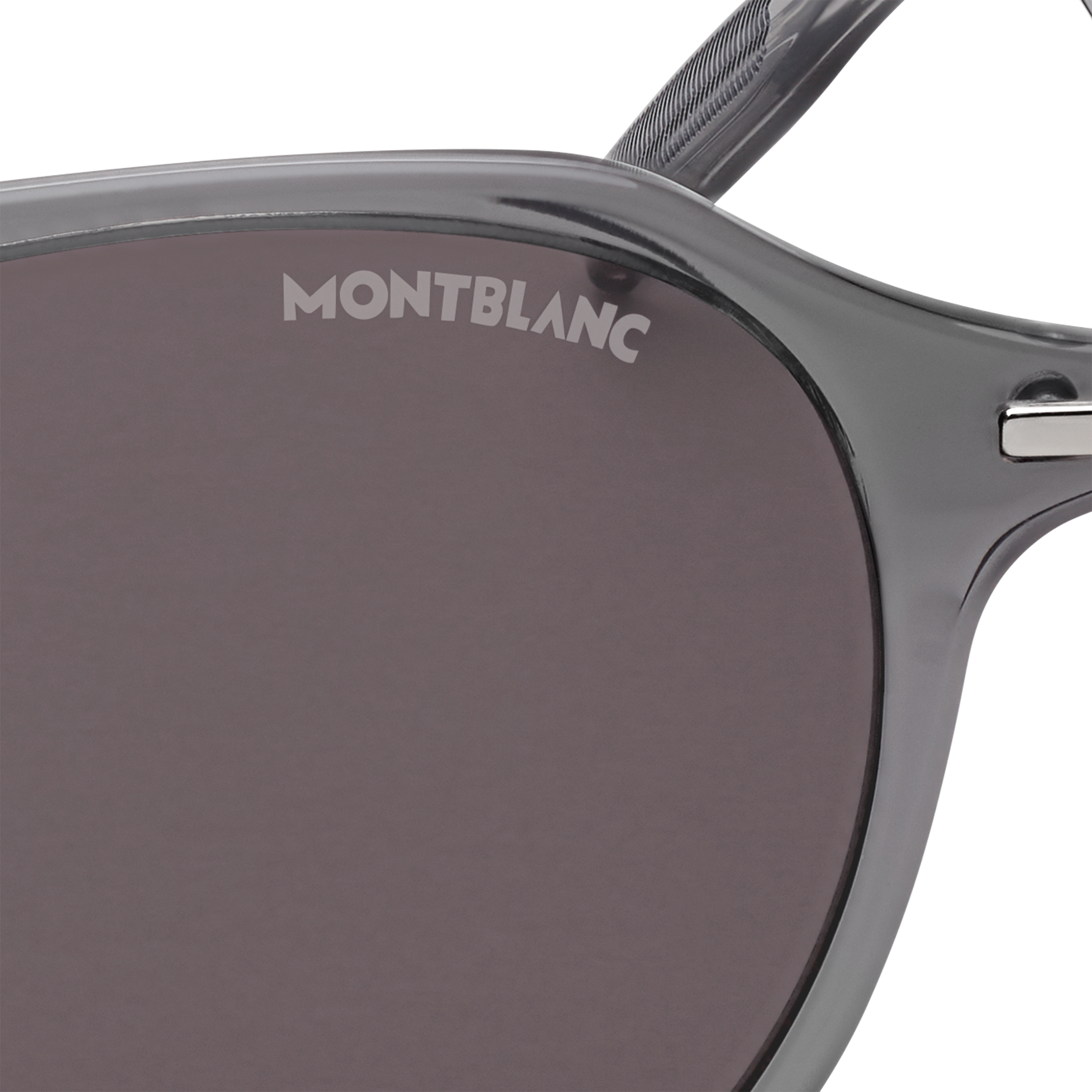  Montblanc - Occhiali Da Sole Rotondi Con Montatura Iniettata Grigia - Grigio - Iniettato - Mb134458 - Occhiali Da Sole 