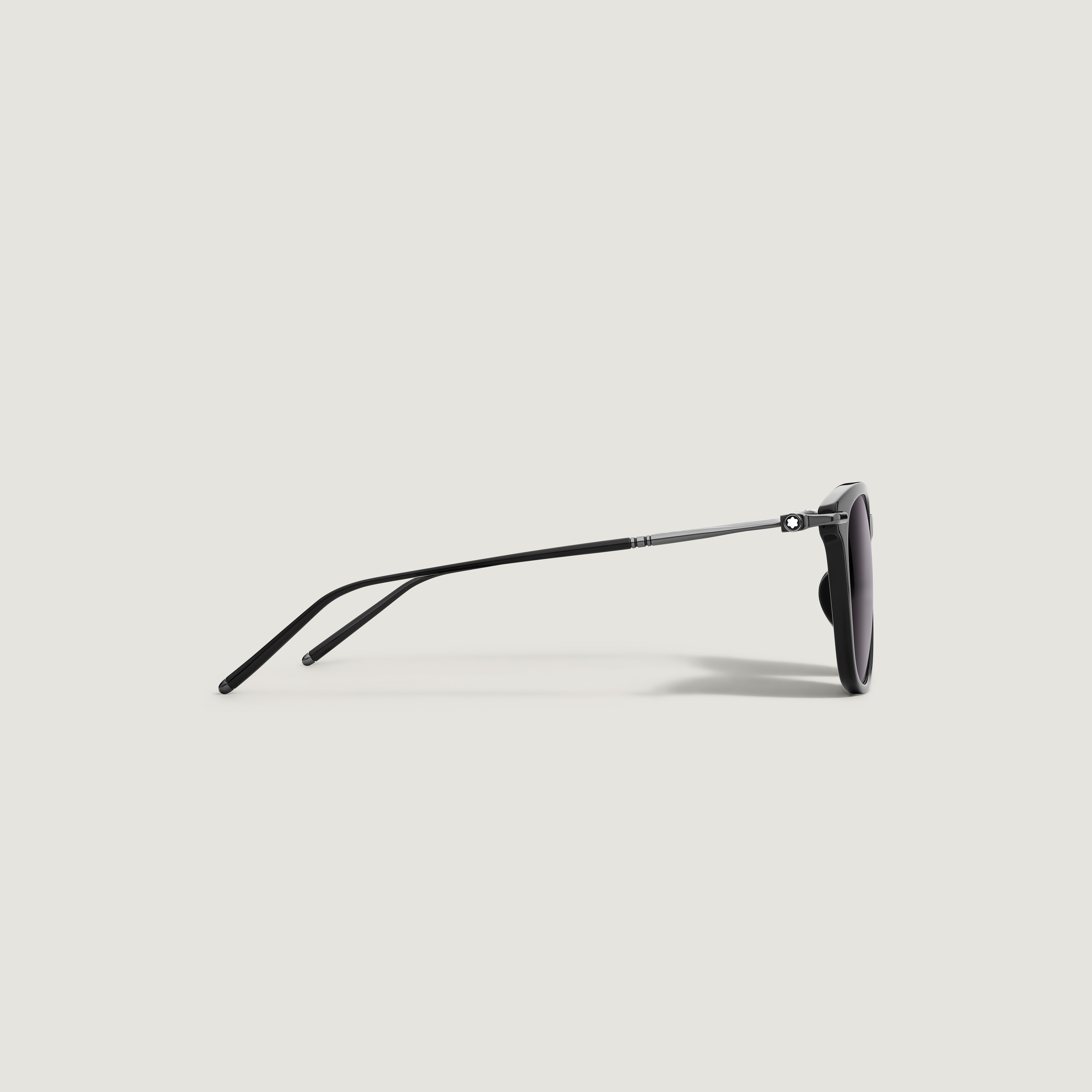  Montblanc - Rechteckige Sonnenbrille Mit Schwarzem Acetatrahmen - Schwarz - Kunststoff - Mb135564 - Sonnenbrillen 