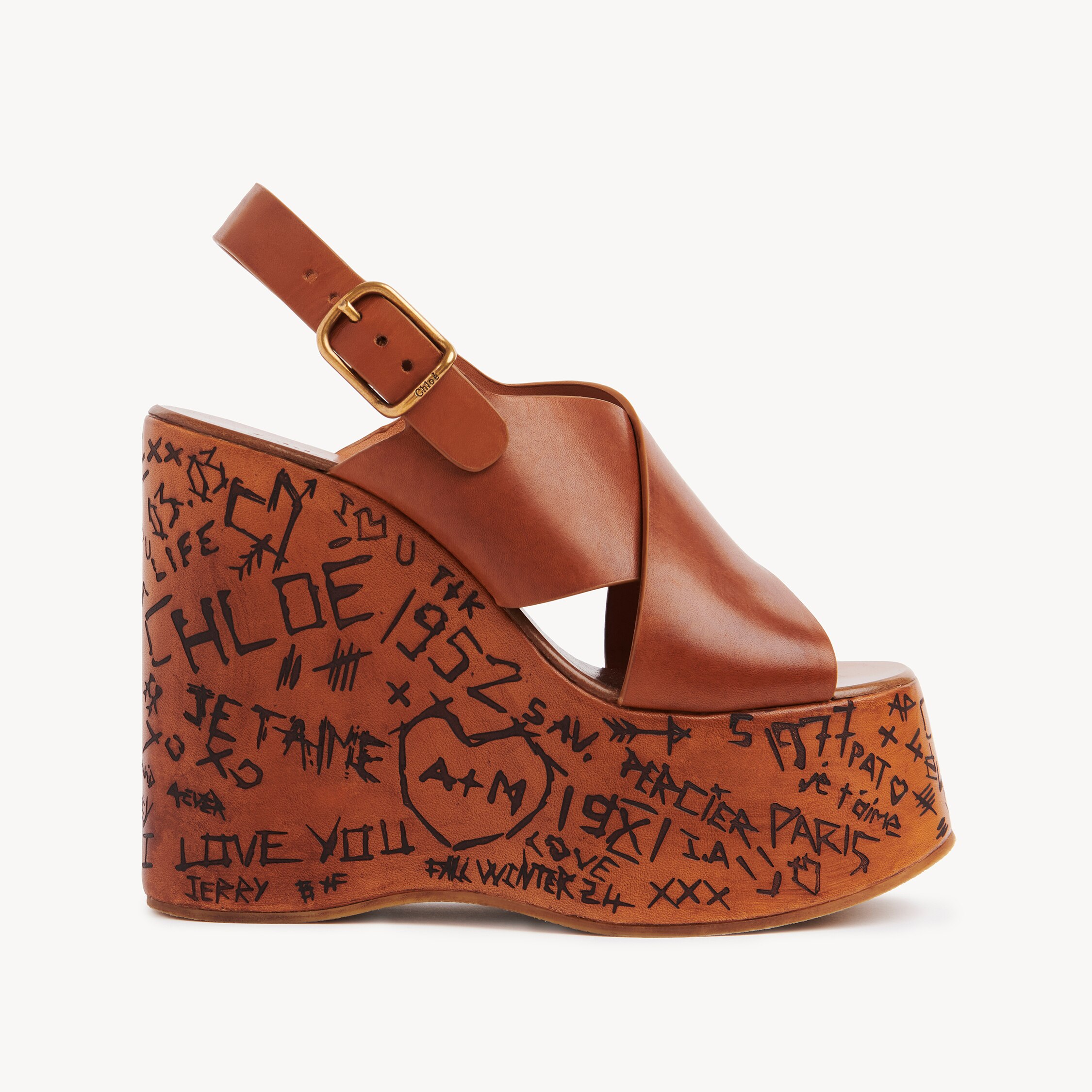 Chloé Maxime Wedge Sandal In Brown