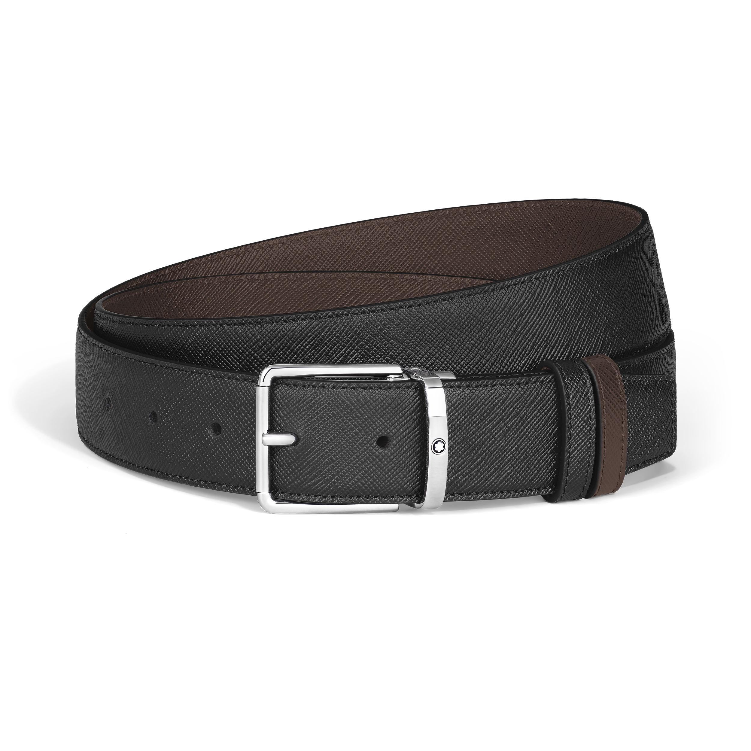 Montblanc - Everyday 35 Mm Reversible Belt In Sartorial Leather (160 Cm) - Mb222453 - Belts Ebony