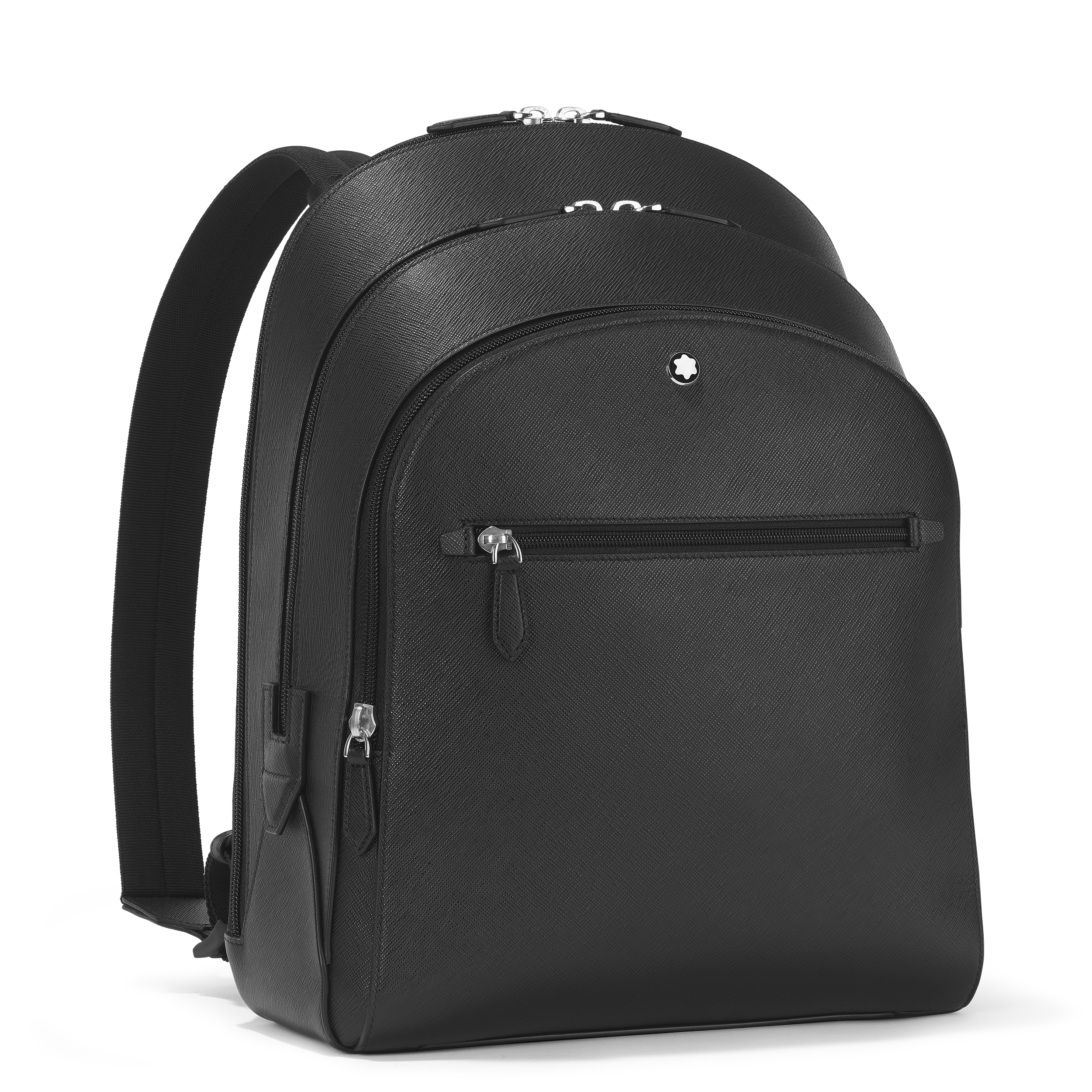  Montblanc - Mittelgroßer Rucksack Mit 3 Fächern Aus Sartorial Leder - Schwarz - Leder - Mb130275 - Rucksäcke 