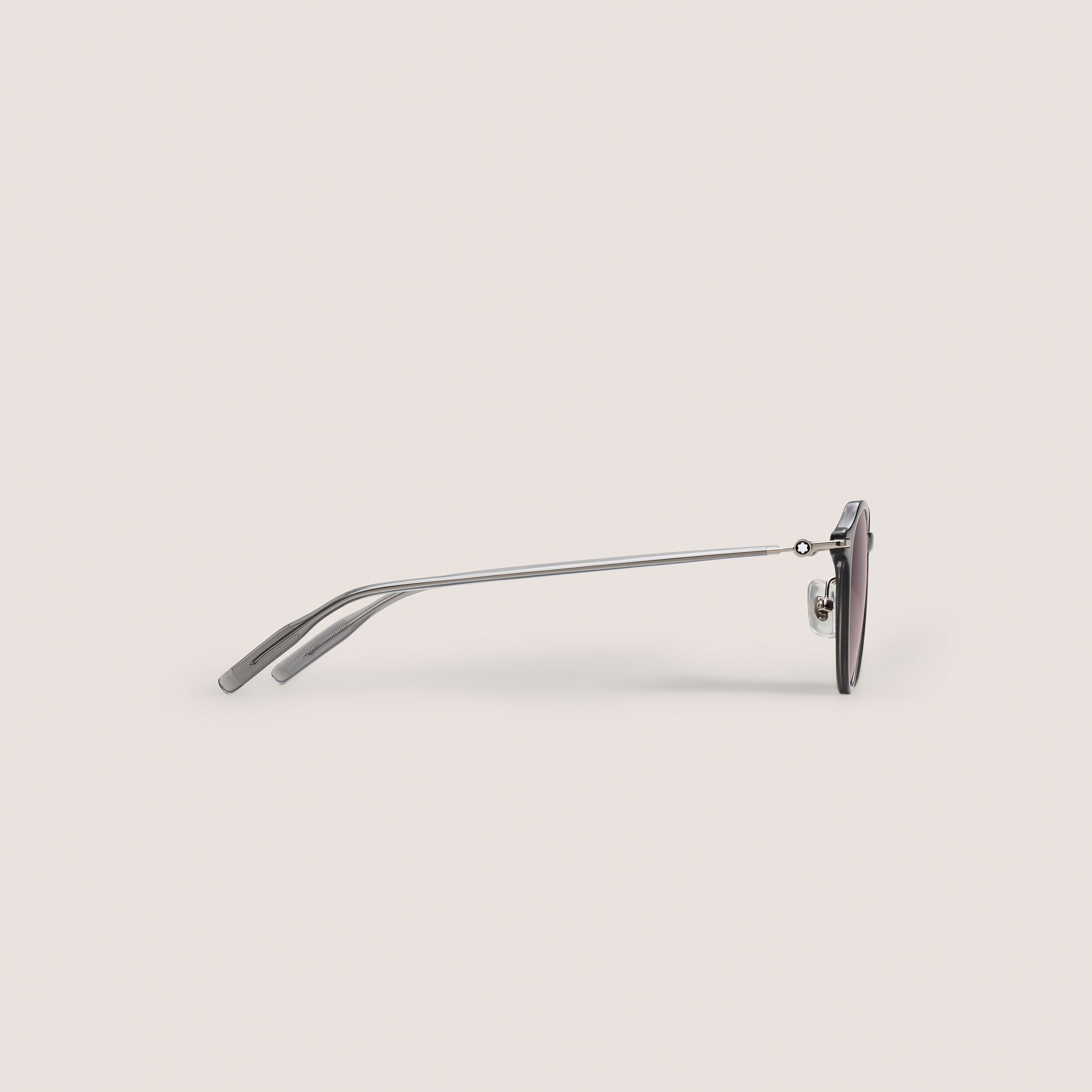  Montblanc - Occhiali Da Sole Rotondi Con Montatura Iniettata Grigia - Grigio - Iniettato - Mb134458 - Occhiali Da Sole 