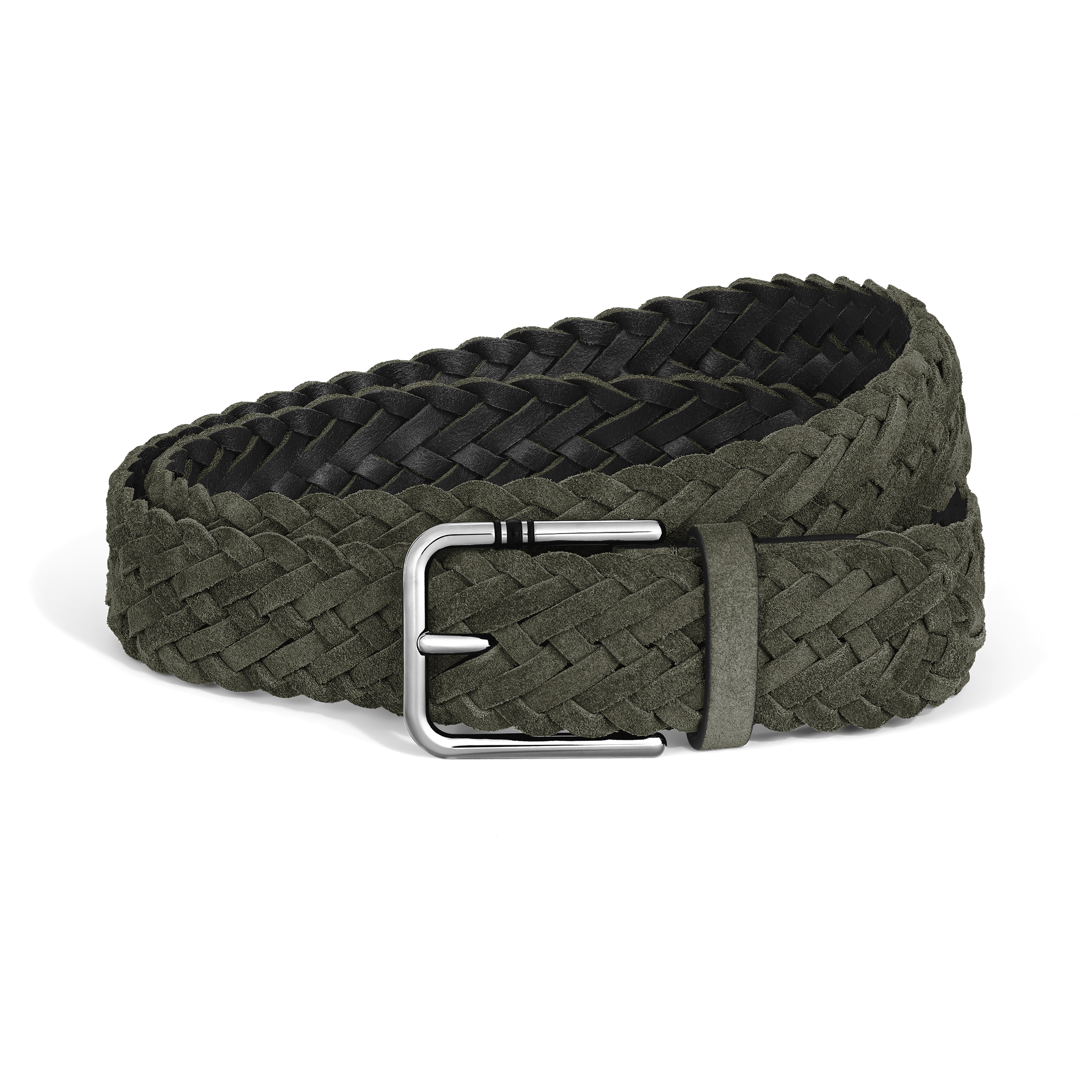 Montblanc - 35 Mm Belt In Suede With Square Meisterstück Buckle M - Mb222249 - Belts Men's Green