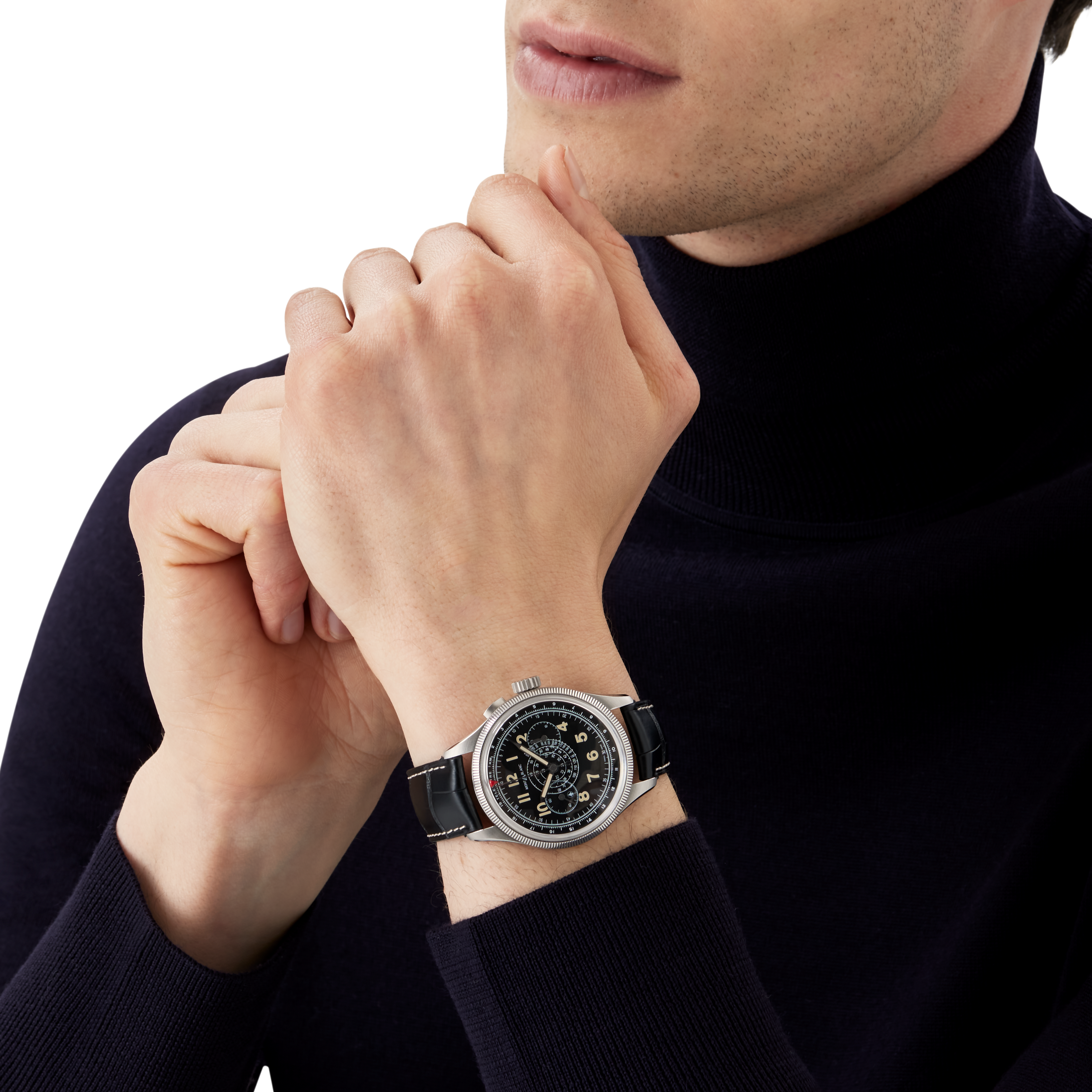  Montblanc - Montblanc 1858 Minerva Monopusher Chronograph Red Arrow Edición Limitada - 88 Piezas - Negro - Acero, Dorado Gris - Mb129614 - Reloj 