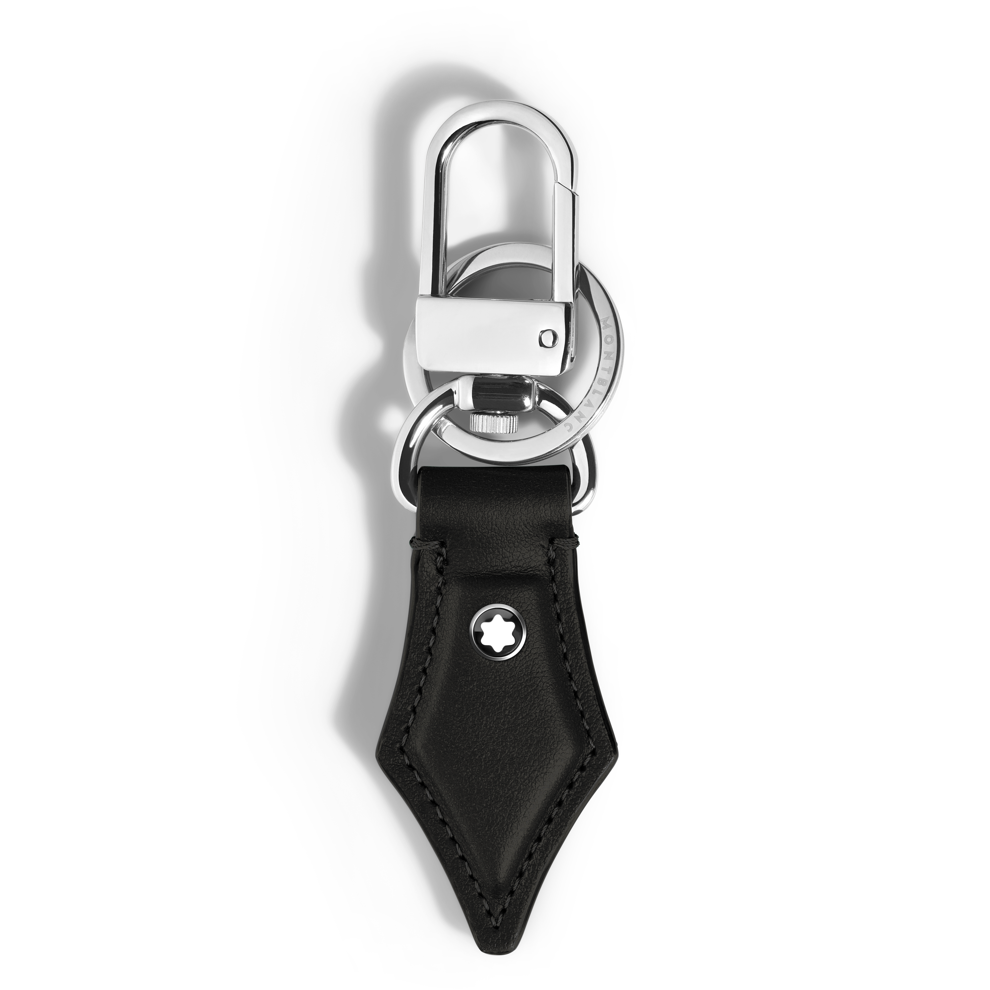  Montblanc - Schlüsselanhänger Mit Federdetail Aus Meisterstück Leder - Schwarz - Leder - Mb220436 - Schlüsselringe & Schlüsseletuis 