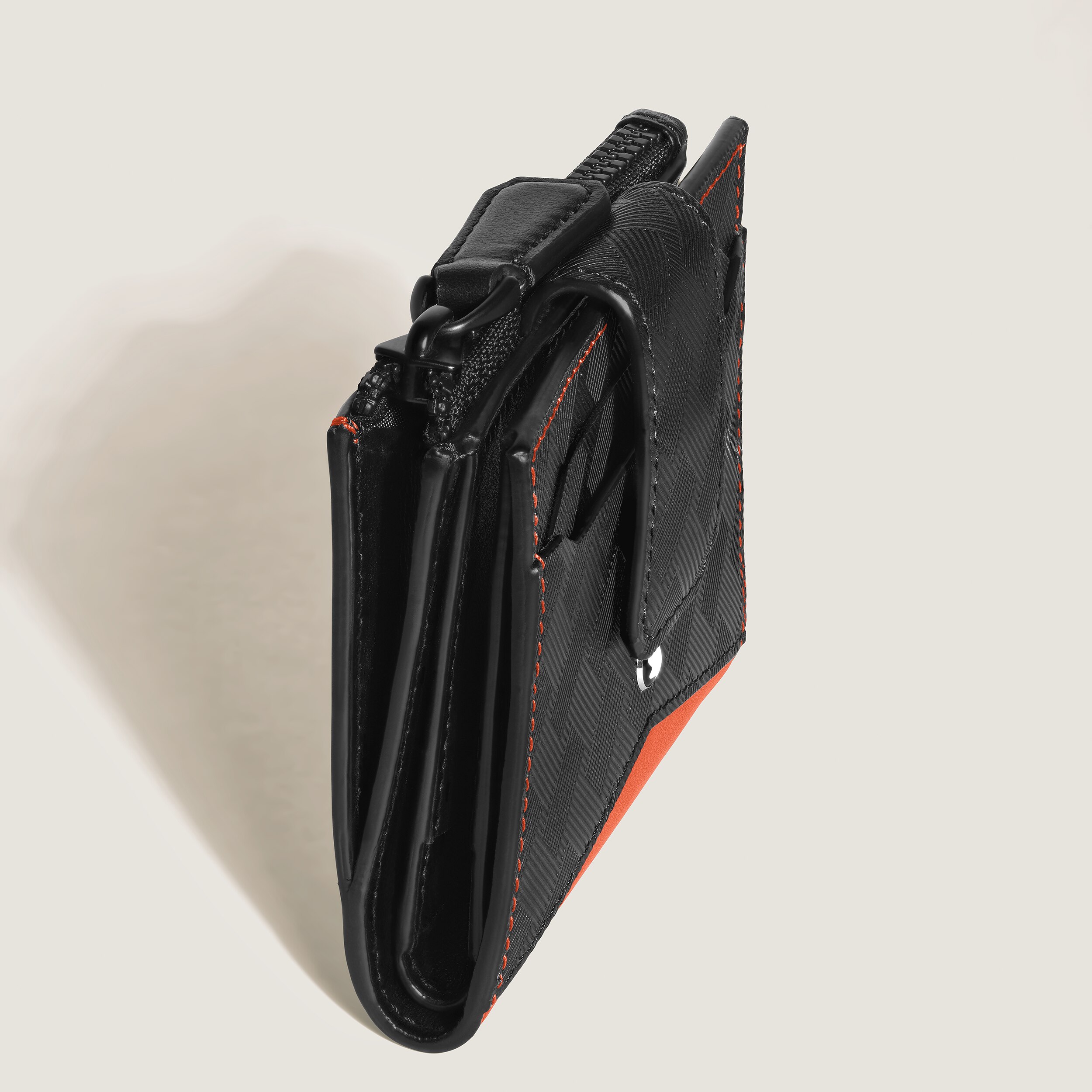  Montblanc - Minicartera Para 6 Tarjetas De Piel Extreme - Negro / Cayena - Piel - Mb199417 - Carteras 