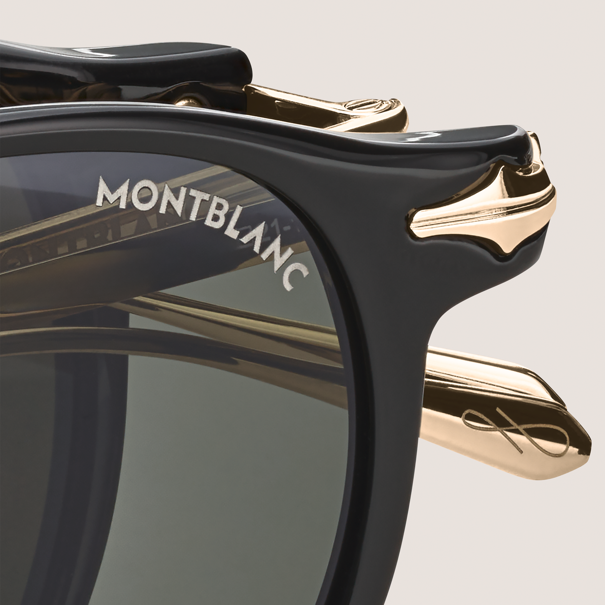  Montblanc - Occhiali Da Sole Ovali Pieghevoli Con Montatura Iniettata Nera - Nero - Iniettato - Mb135569 - Occhiali Da Sole 