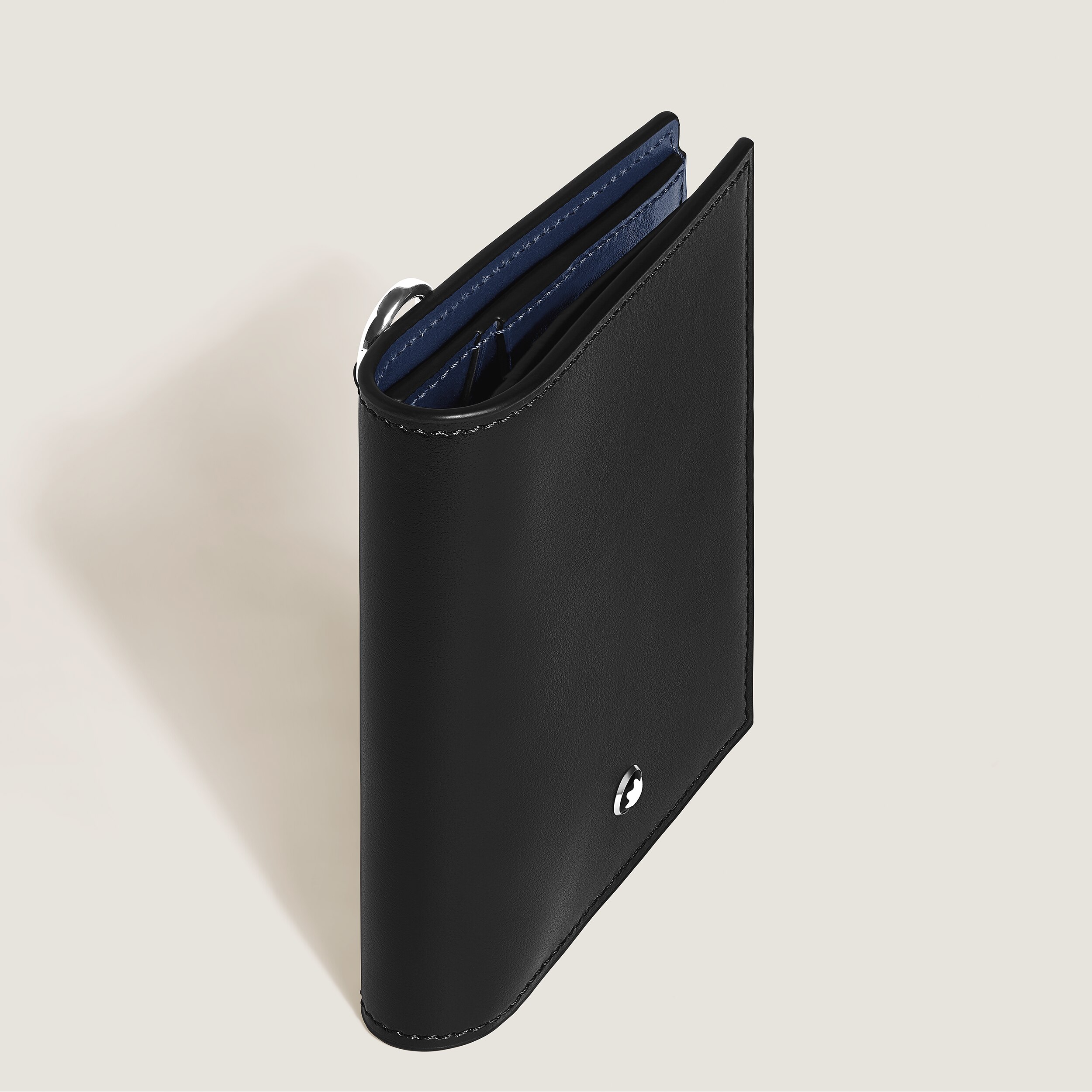  Montblanc - Cartera Compacta Para 6 Tarjetas De Piel Meisterstück - Azul Tinta/negro - Piel - Mb221322 - Carteras 
