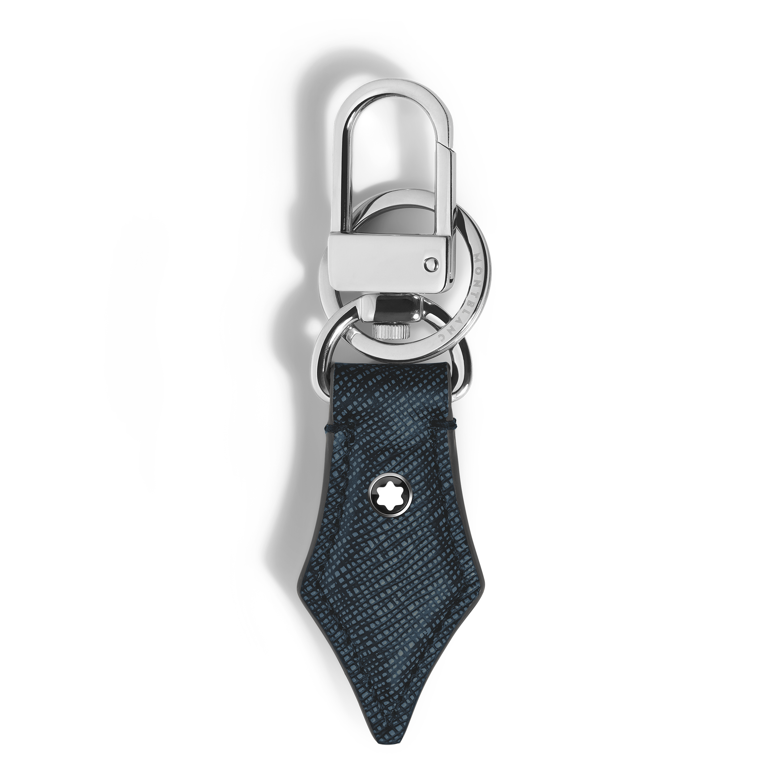 Montblanc - Nib Key Holder In Sartorial Leather - Leather - Mb220358 - Key Rings & Key Cases   Tweed Blue