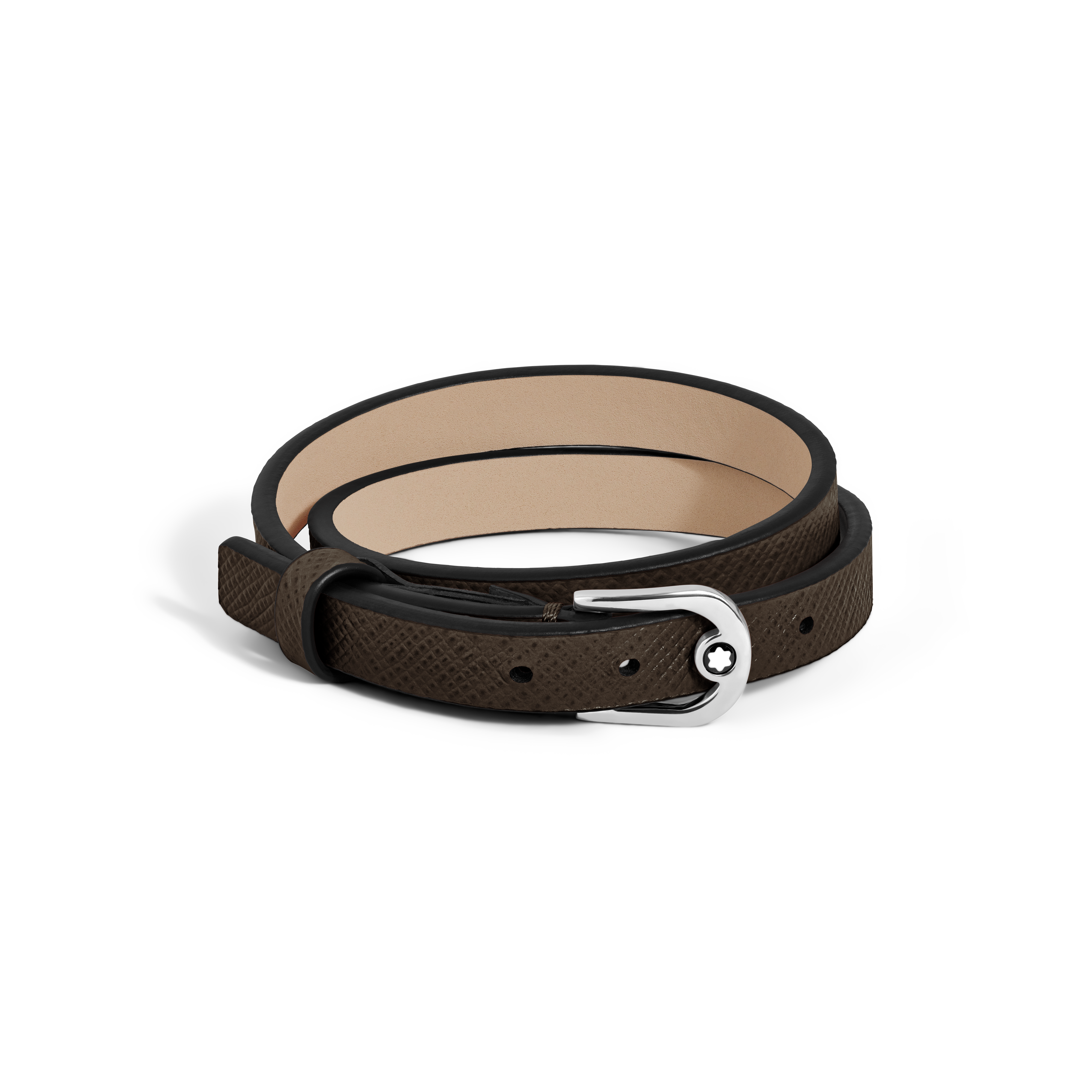  Montblanc - Verstellbares Armband Horseshoe Aus Sartorial Leder - Tabak - Leder - Mb136929 - Armbänder 