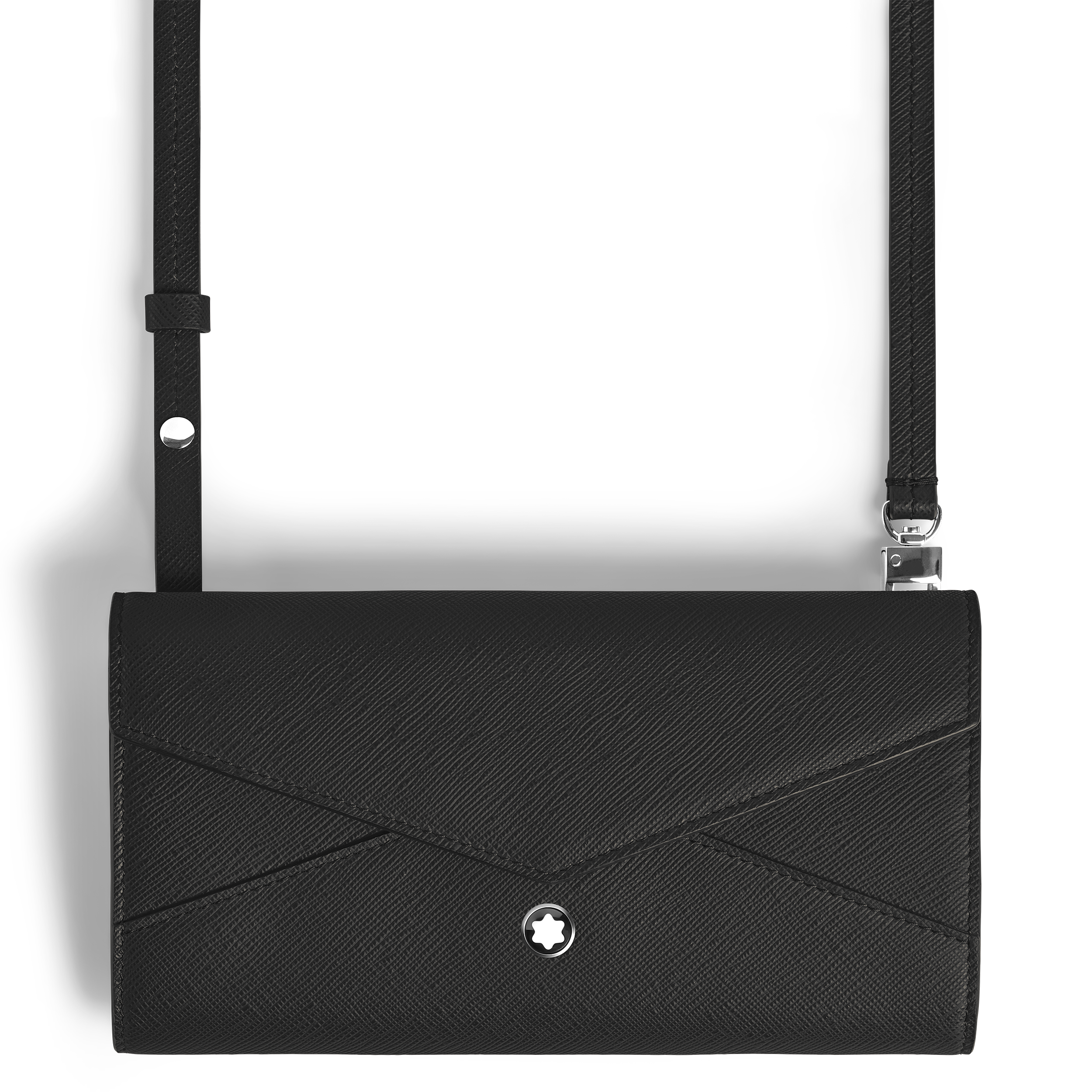 Montblanc - Envelope Wearable Continental Wallet - Leather - Mb220344 - Wallets   Black