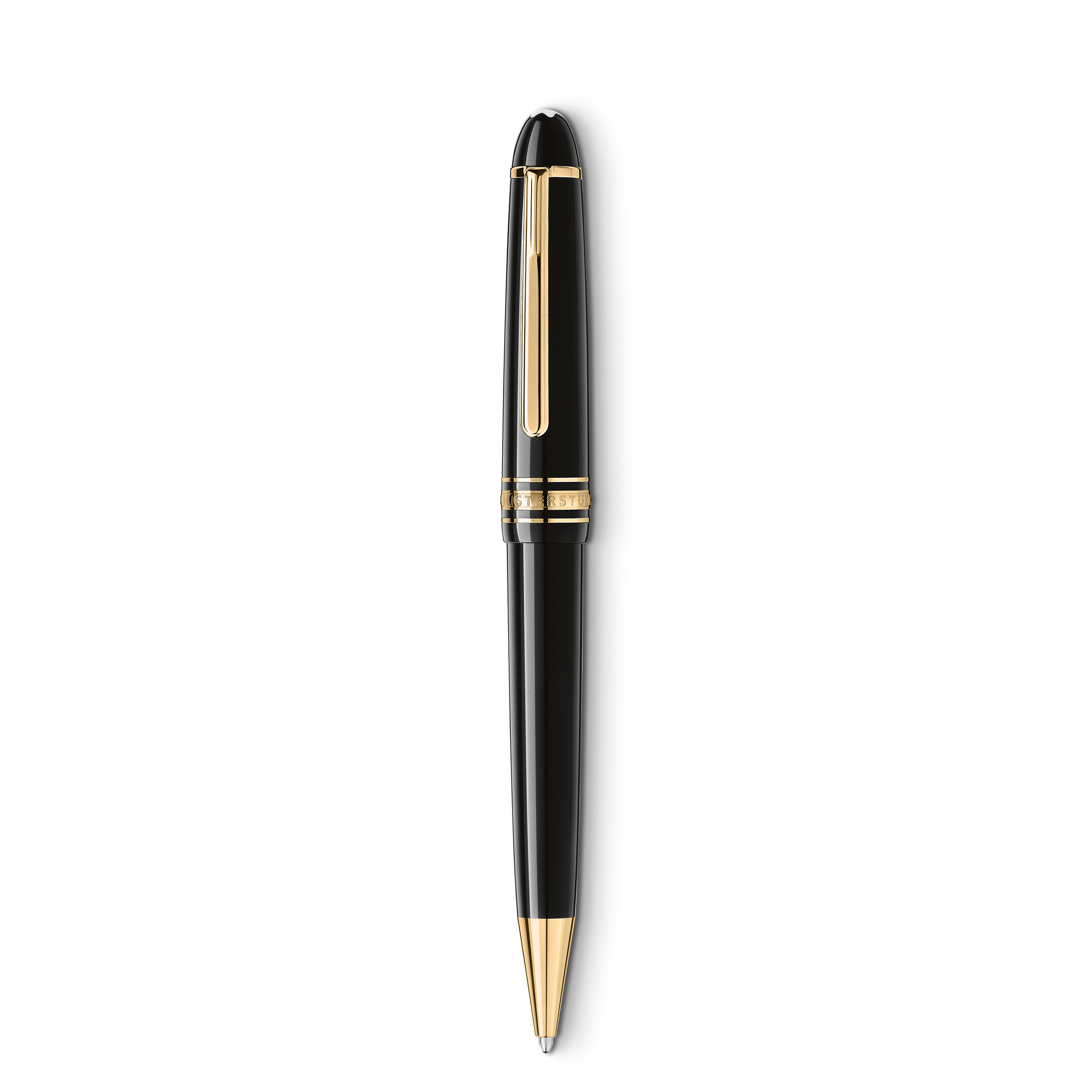 Montblanc - Meisterstück Gold-Coated Midsize Ballpoint - Precious Resin - Mb137533 - Ballpoints   Black