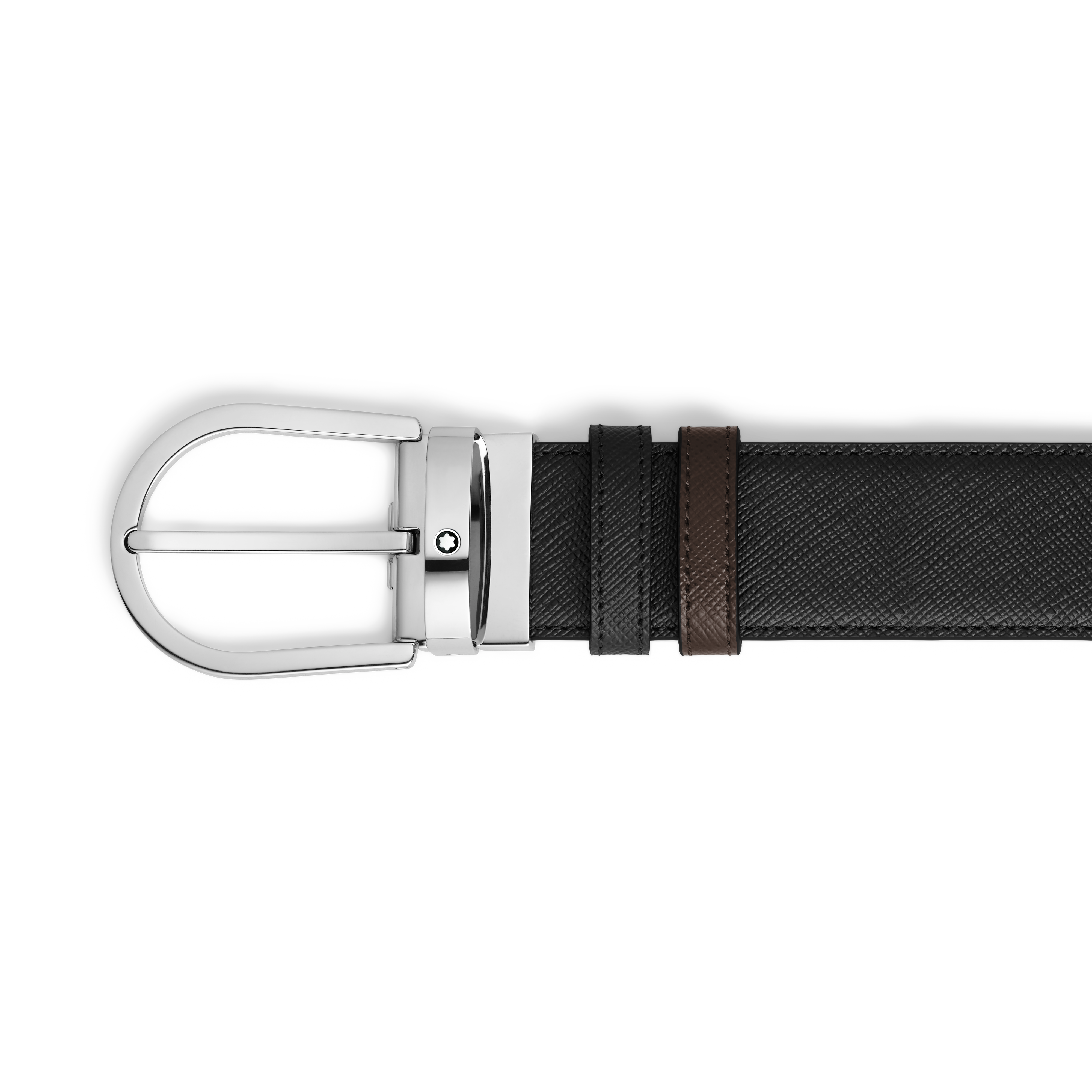  Montblanc - Wendbarer Gürtel Mit Hufeisenförmiger Schließe 35 Mm Aus Hochwertigem Leder - Mb222145 - Gürtel 