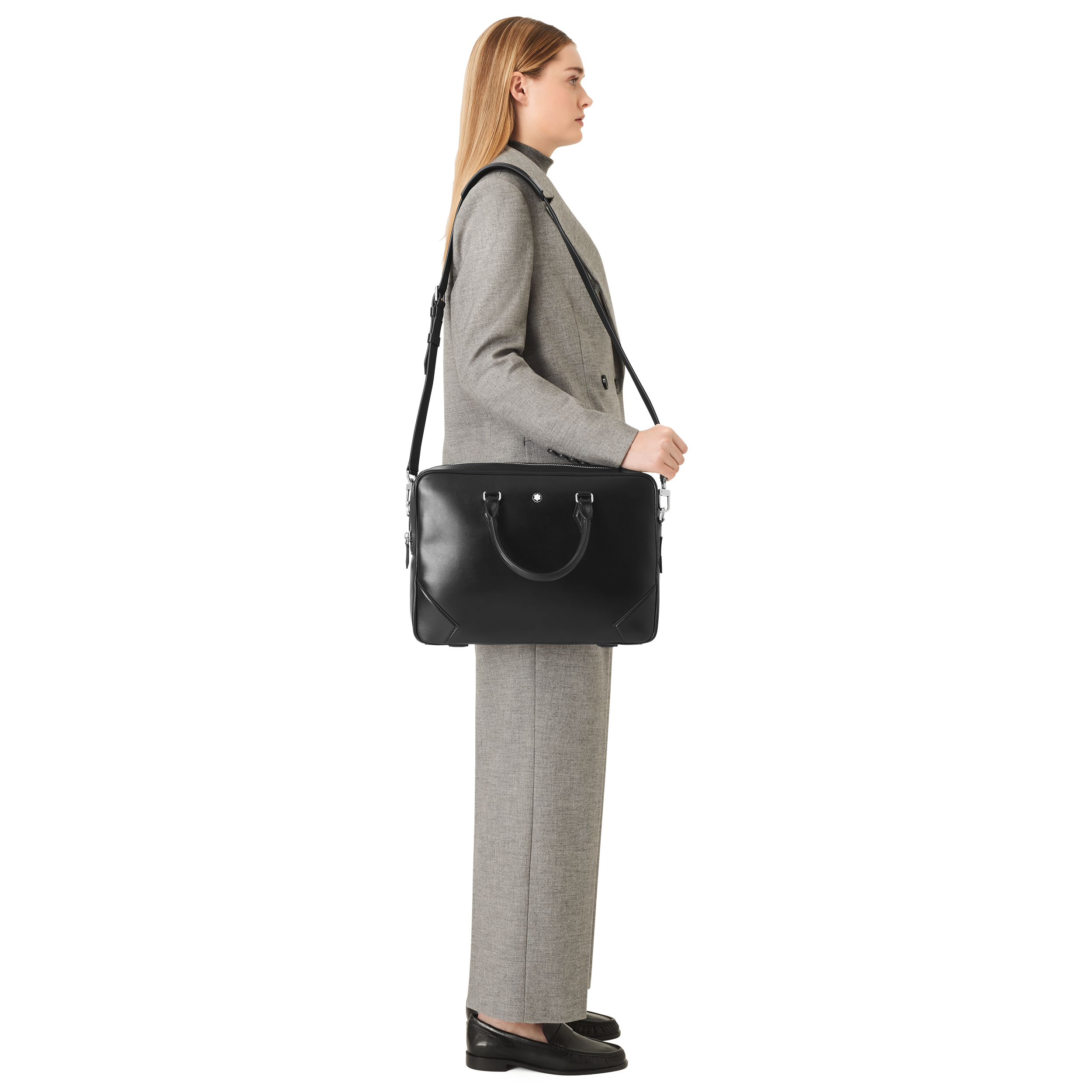  Montblanc - Portadocumenti Modello Medio In Pelle Meisterstück - Nero - Pellame - Mb129664 - Portadocumenti 