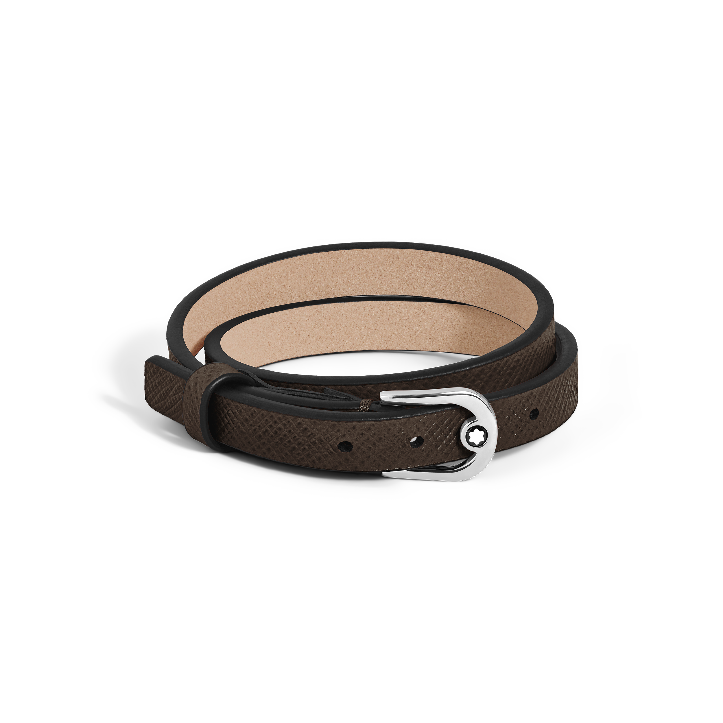  Montblanc - Verstellbares Armband Horseshoe Aus Sartorial Leder - Tabak - Leder - Mb136929 - Armbänder 
