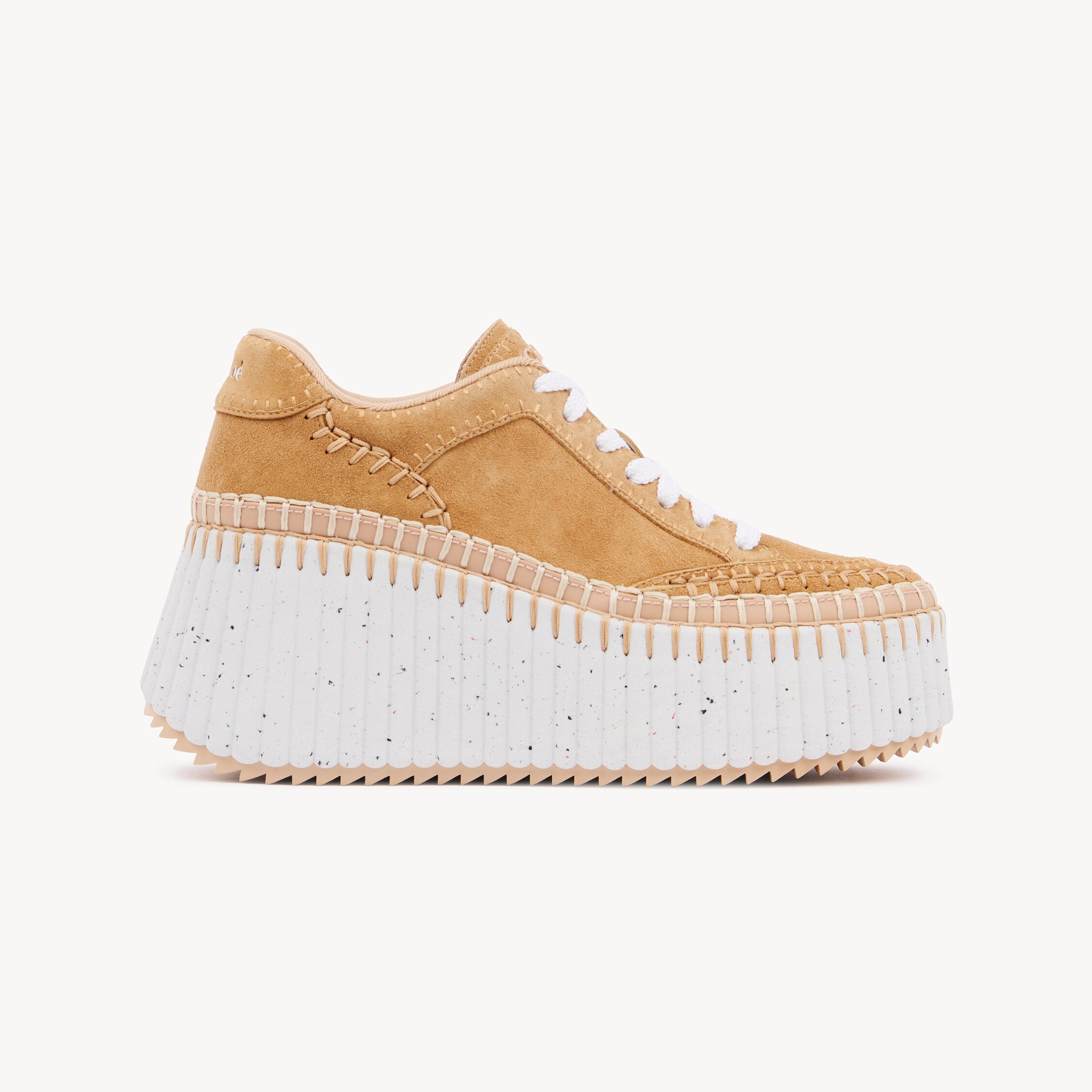 Chloé Nama Suede Platform Sneakers In Blue