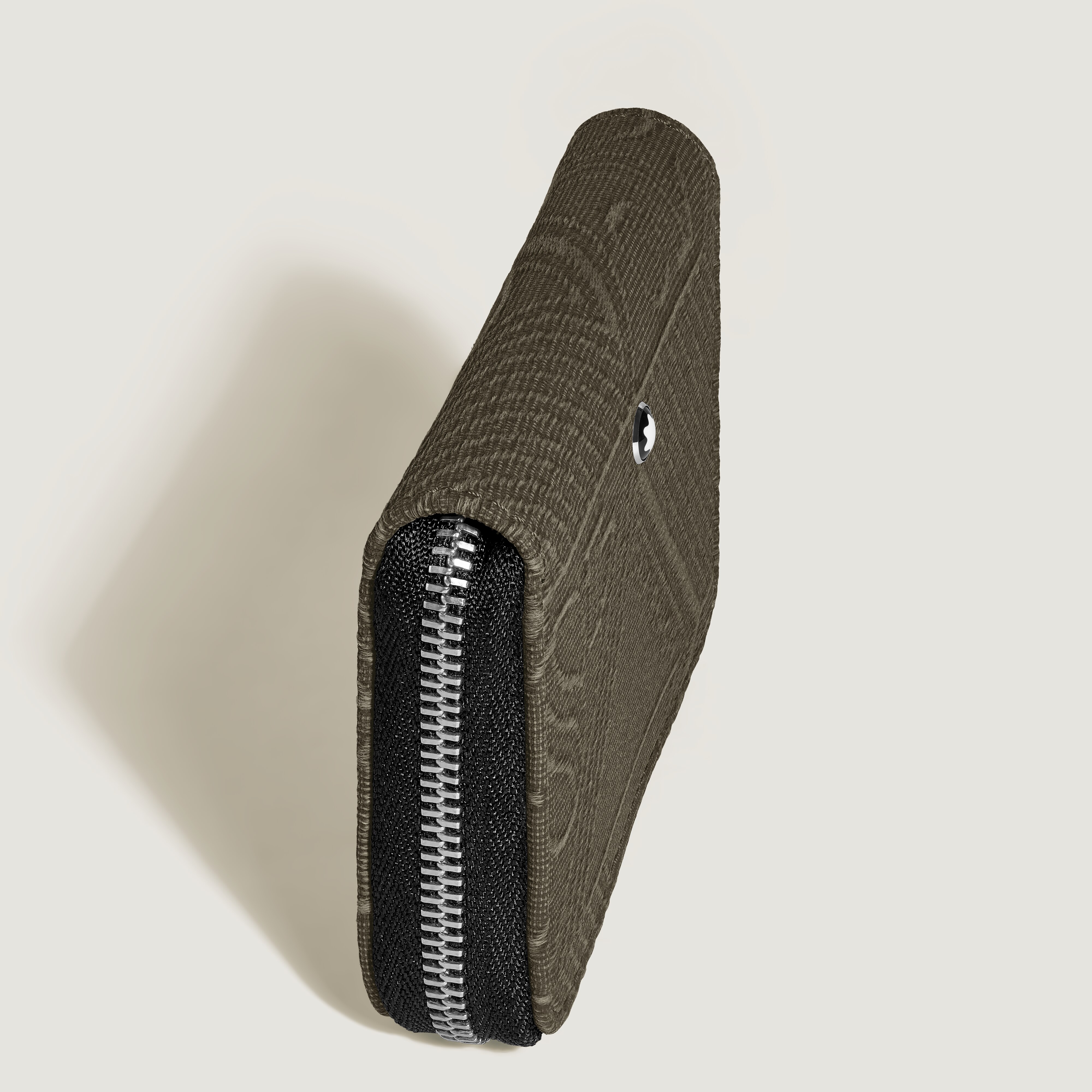  Montblanc - Minicartera Para 2 Tarjetas Con Cremallera De Jacquard 4810 - Caqui - Tejido Y Piel - Mb220263 - Carteras 