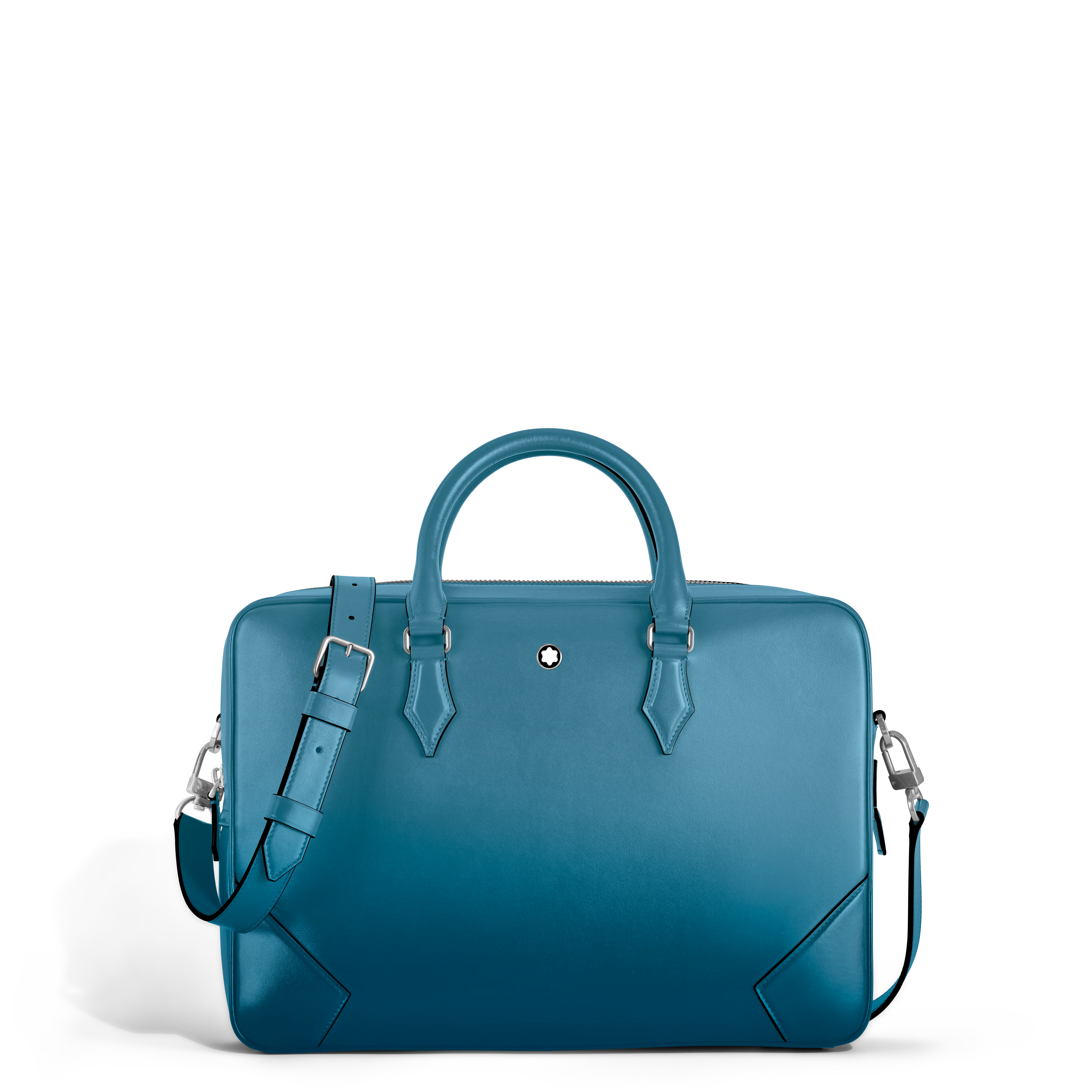 Montblanc - Medium Briefcase In Meisterstück Sfumato Leather - Leather - Mb199272 - Document Cases   Sfumato Smoky Blue