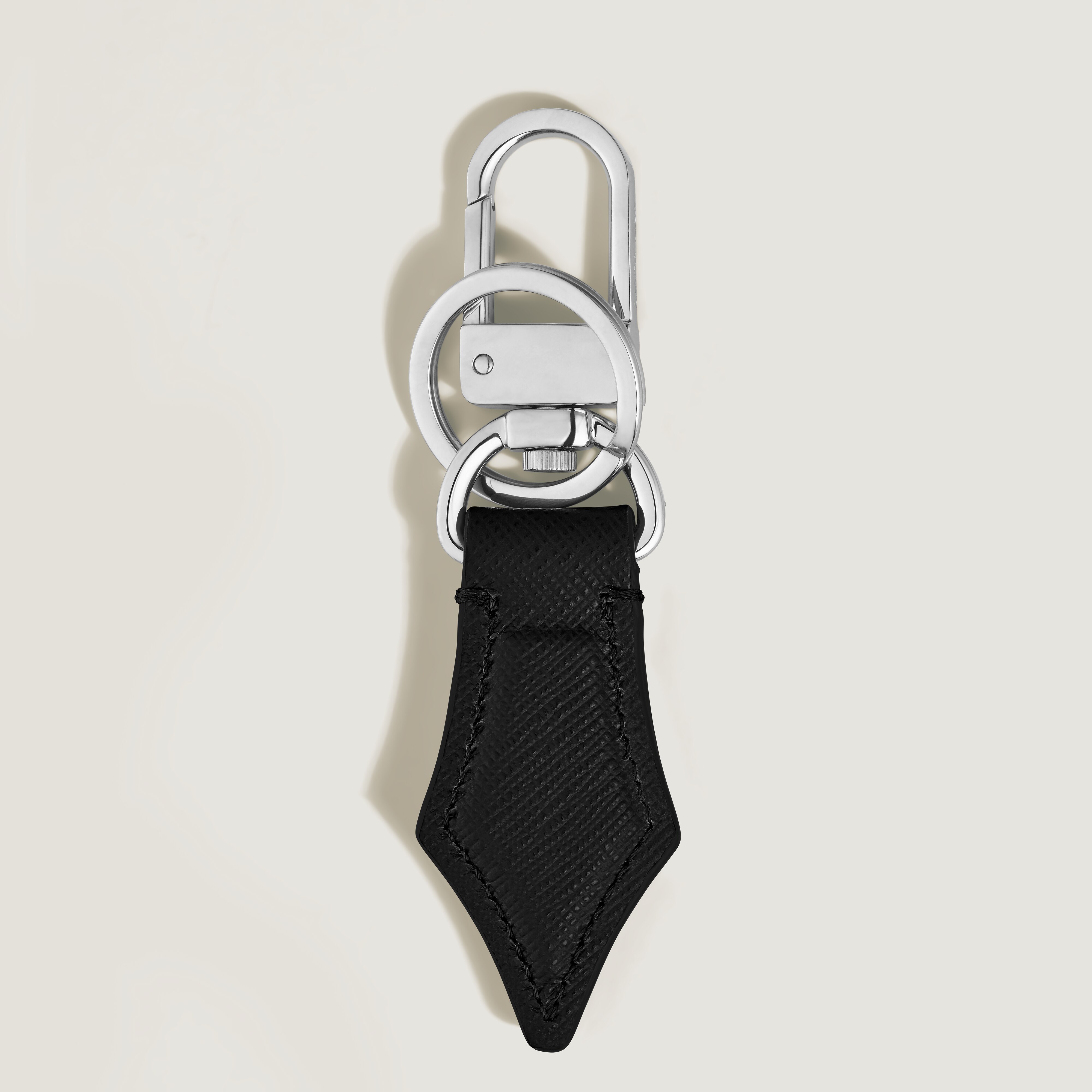  Montblanc - Schlüsselanhänger Mit Federdetail Aus Sartorial Leder - Schwarz - Leder - Mb220357 - Schlüsselringe & Schlüsseletuis 
