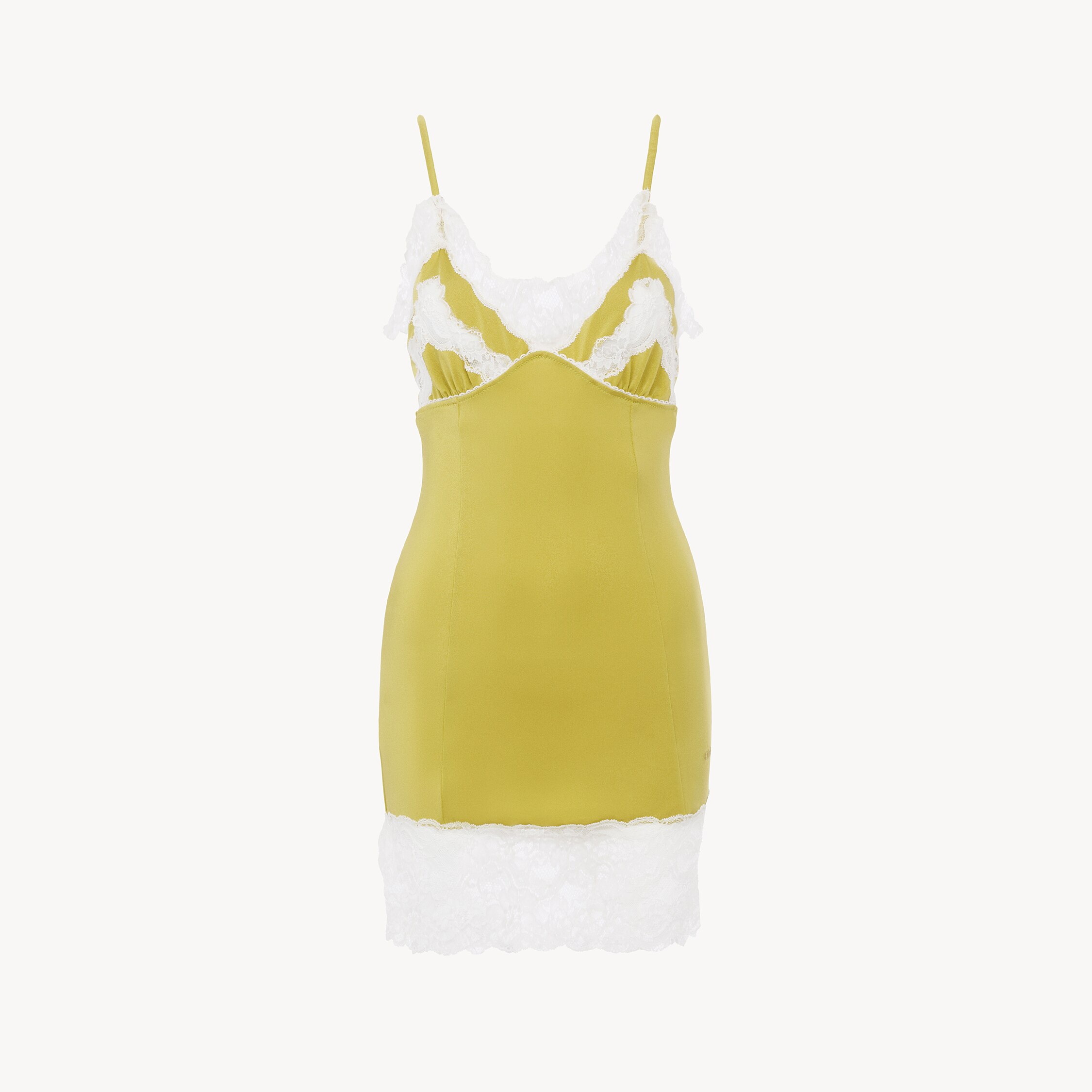 Chloé Fitted mini lingerie dress in stretch nylon & lace