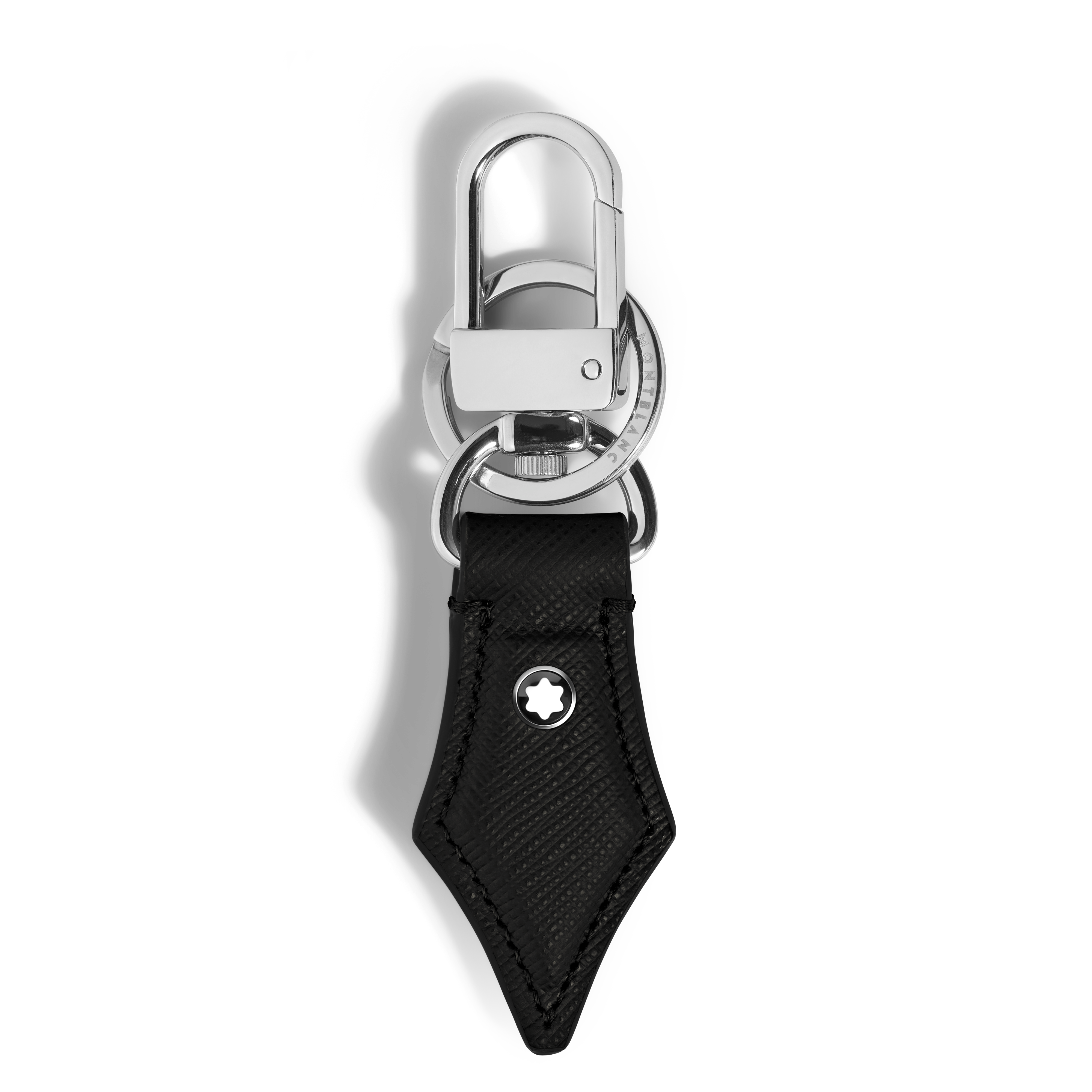  Montblanc - Schlüsselanhänger Mit Federdetail Aus Sartorial Leder - Schwarz - Leder - Mb220357 - Schlüsselringe & Schlüsseletuis 