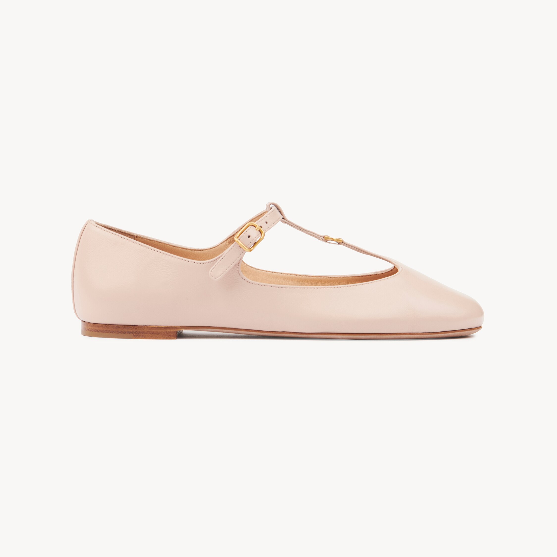 Chloé Marcie Embellished Leather Ballet Flats In Pink