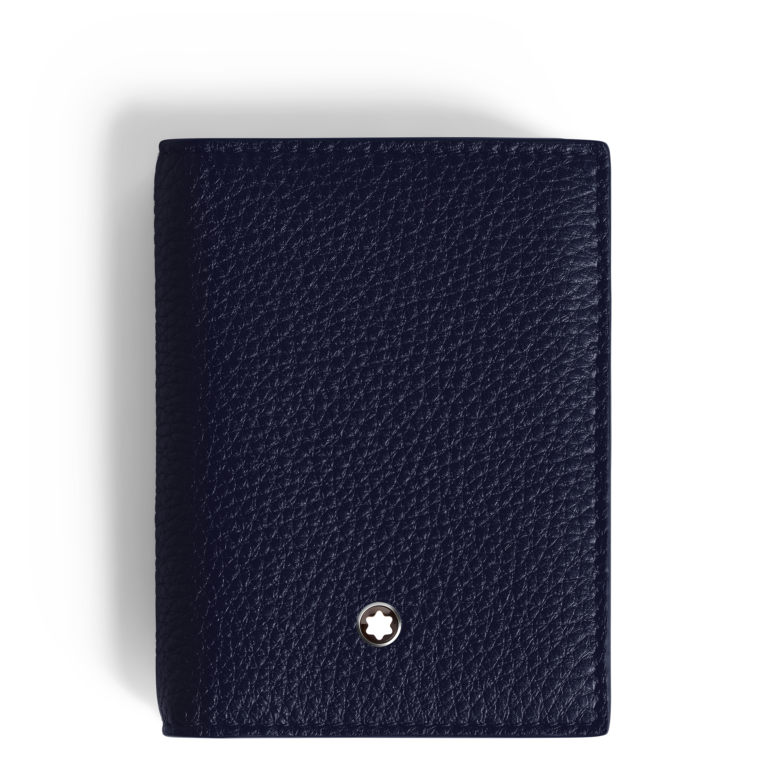  Montblanc - Portacarte 4 Tasche In Pelle Con Grana - Blu Mezzanotte - Pellame - Mb220040 - Porta Carte 