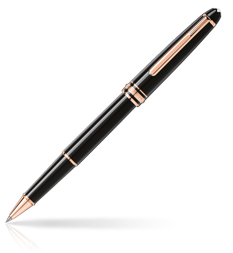  Montblanc - Roller Meisterstück Placcata In Oro Rosa Classique - Nero - Pregiata Resina - Mb132487 - Roller 