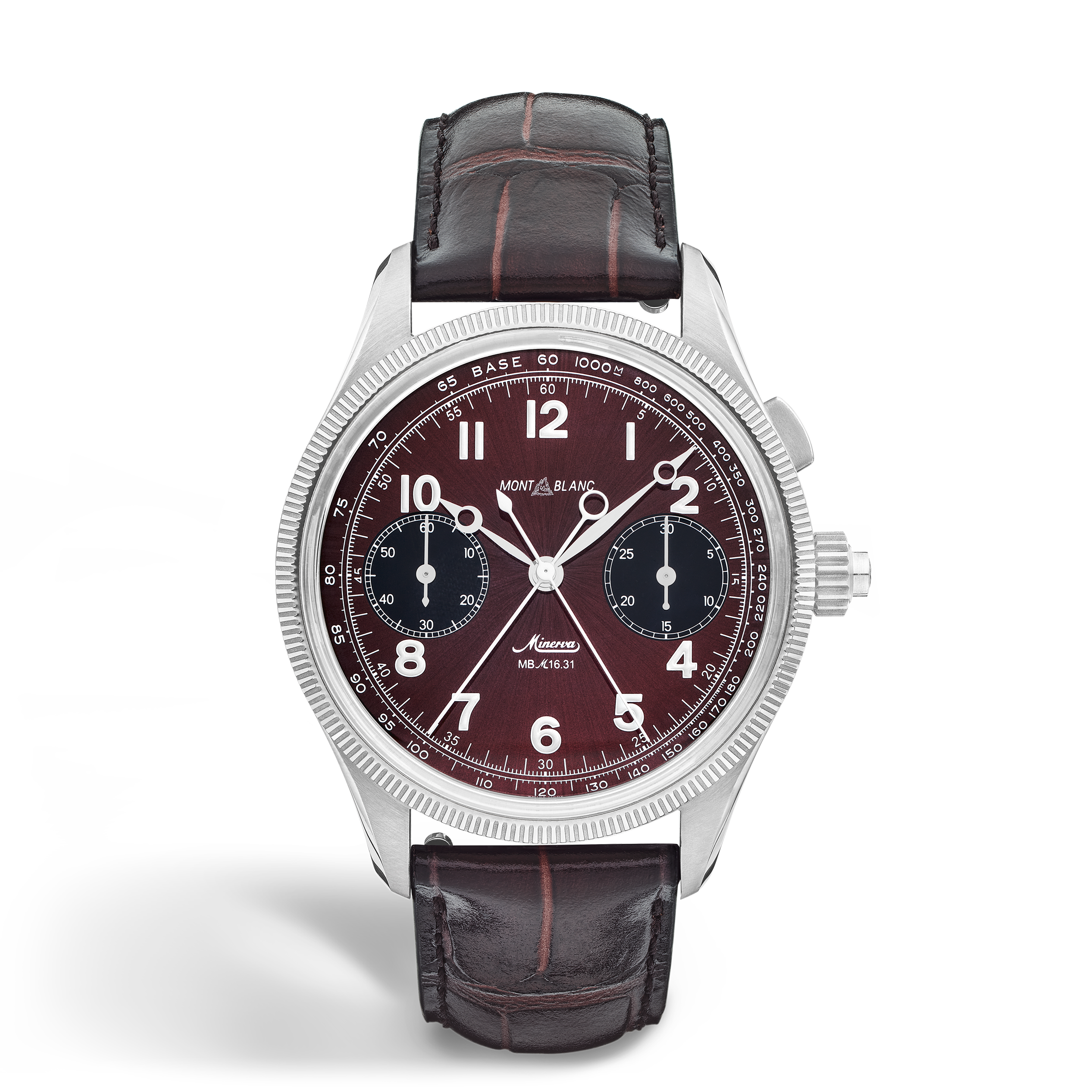  Montblanc - Montblanc 1858 Split Second Chronograph Limited Edition – 100 Exemplare - Burgunderrot - Stahl, Graugold - Mb134029 - Uhr 