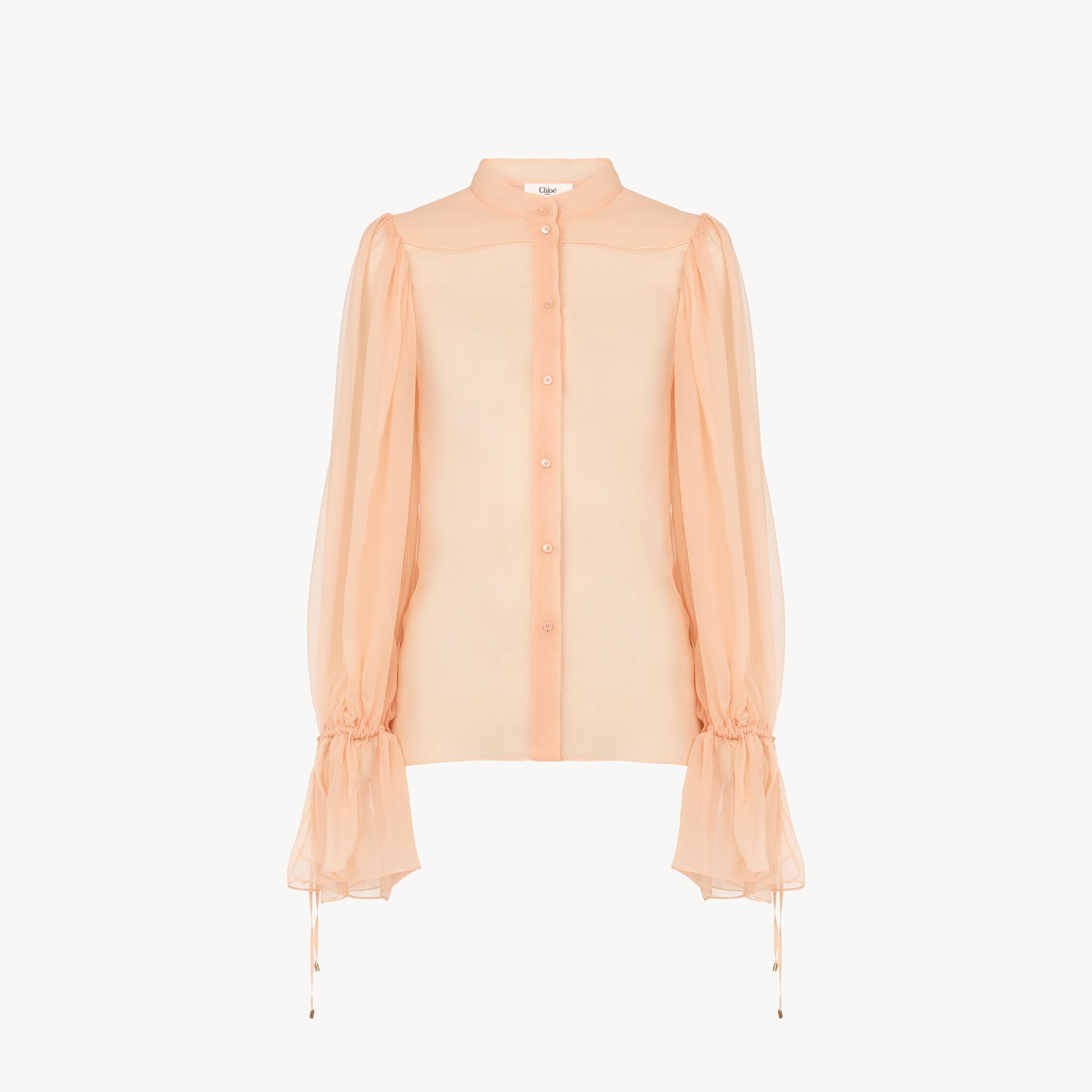 Chloé Puff-sleeve Blouse In Silk Mousseline