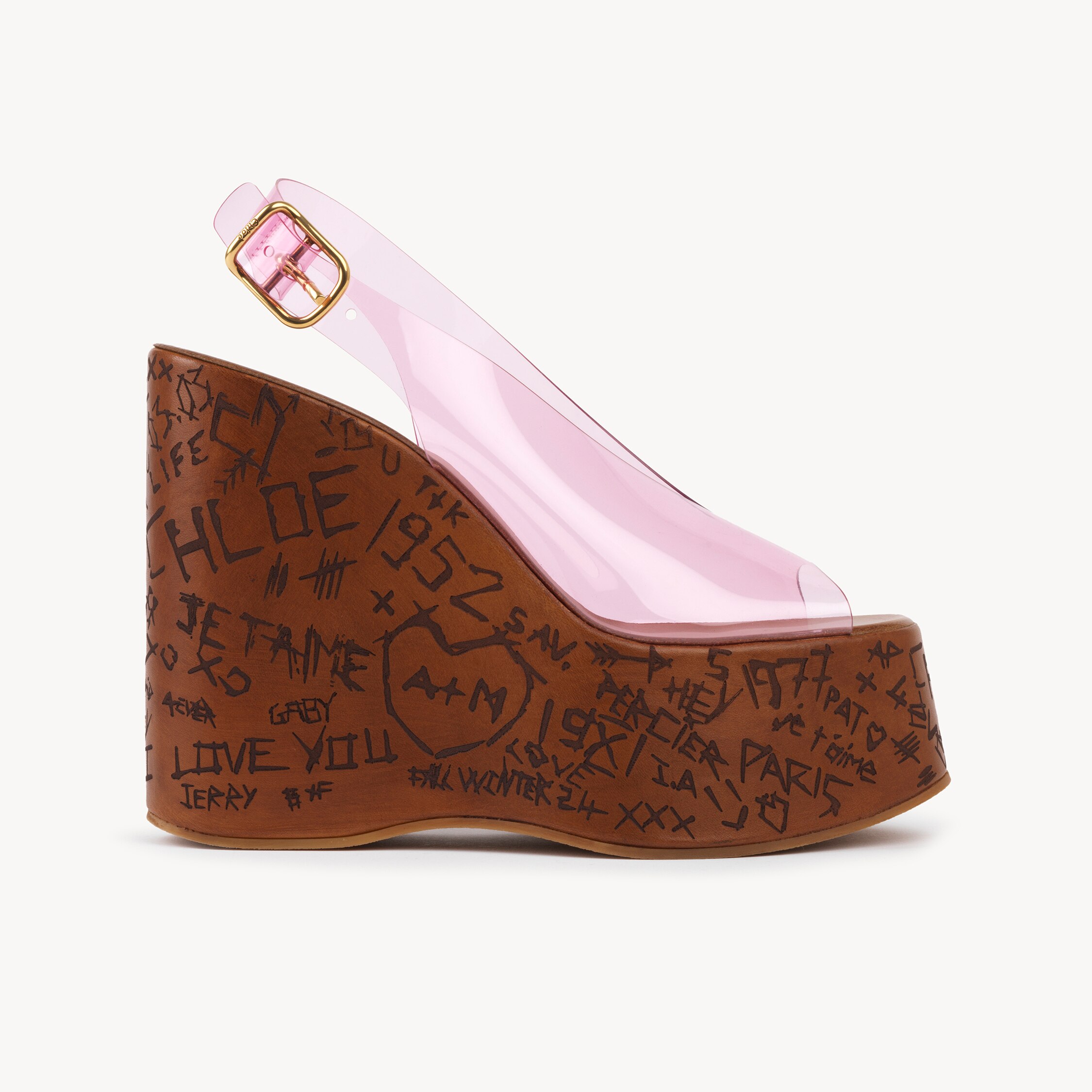 Chloé Chloe Women Pink Pvc Maxime Wedges