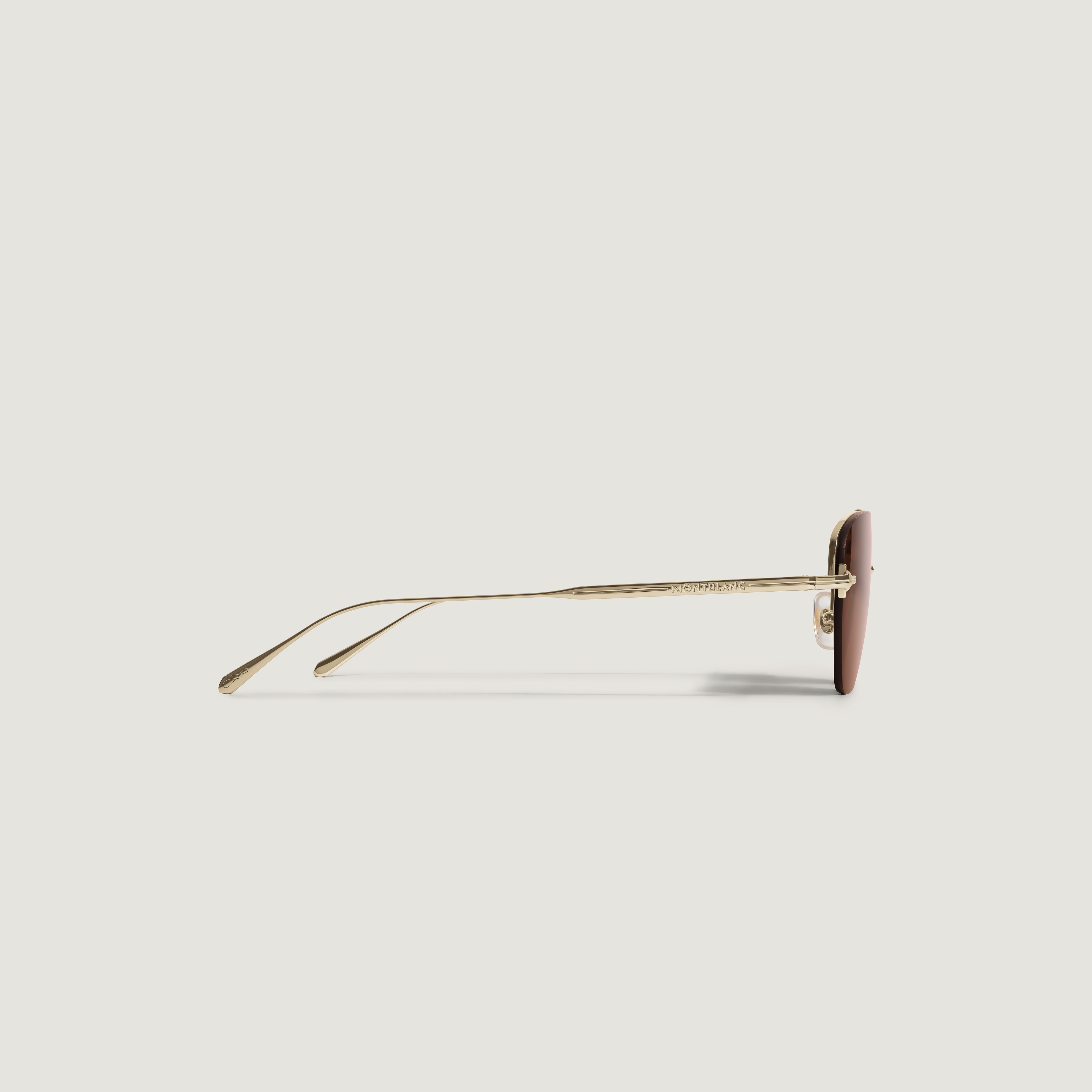  Montblanc - Ovale Sonnenbrille Mit Goldfarbenem Metallrahmen - Gold - Metall - Mb135570 - Sonnenbrillen 
