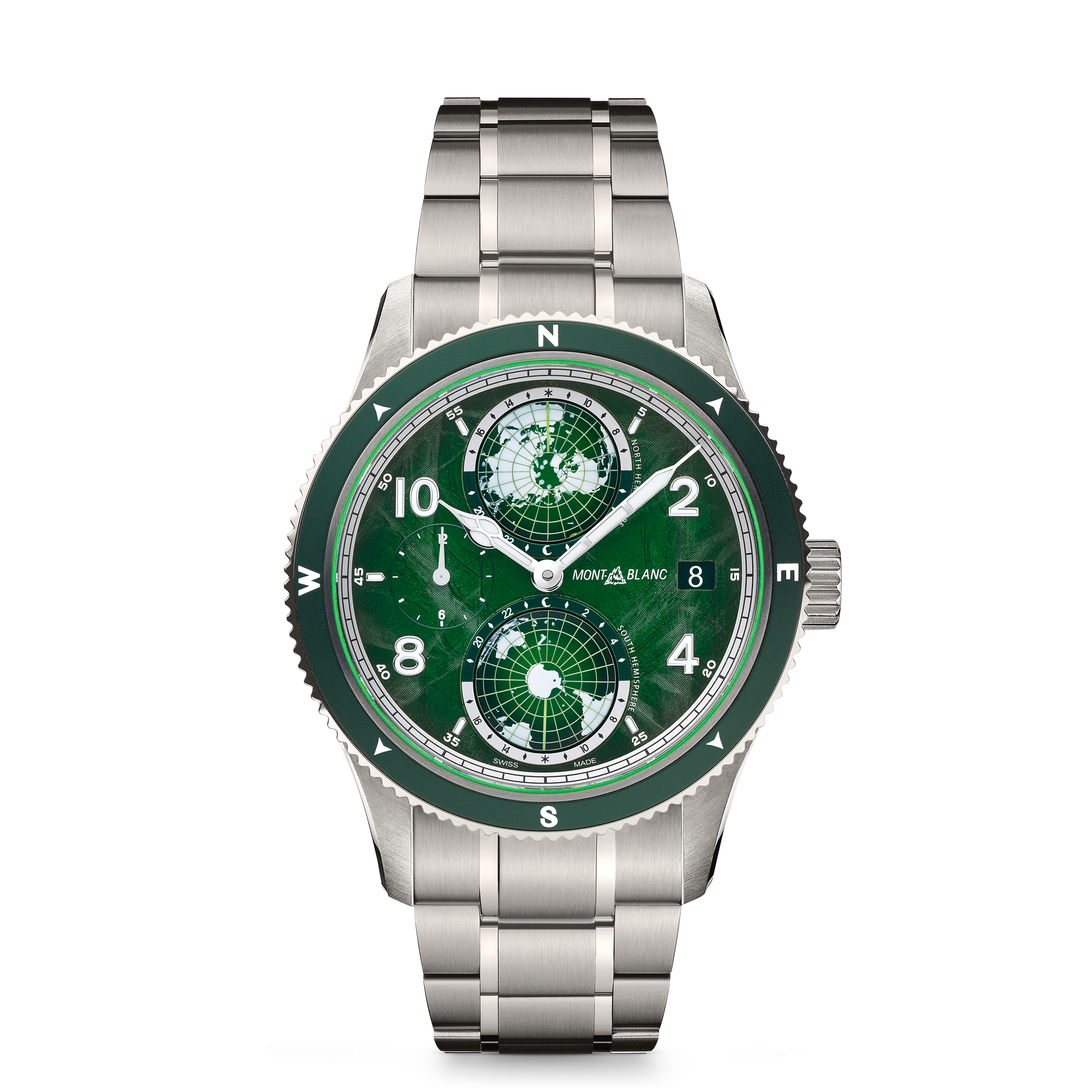 Montblanc - 1858 Geosphere 0 Oxygen - Steel  Aluminium - Mb133303 - Watch   Green
