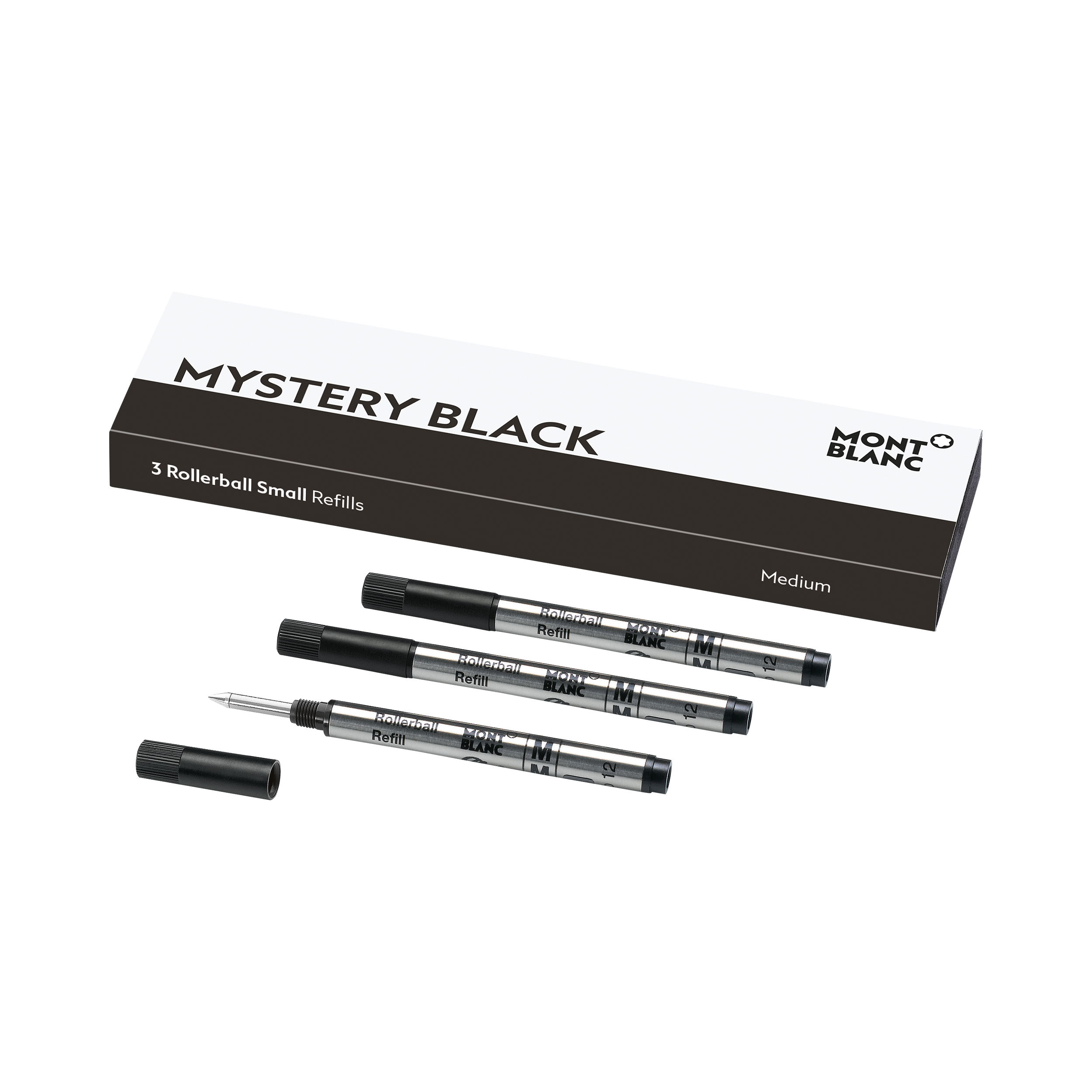 Montblanc Schwarz Ersatzpatronen + Tintenfass, Refill Rollerball Small M 128240 Mystery Black 3 Stück (, 0.50 Mm, 3 Stk.) - Image 4