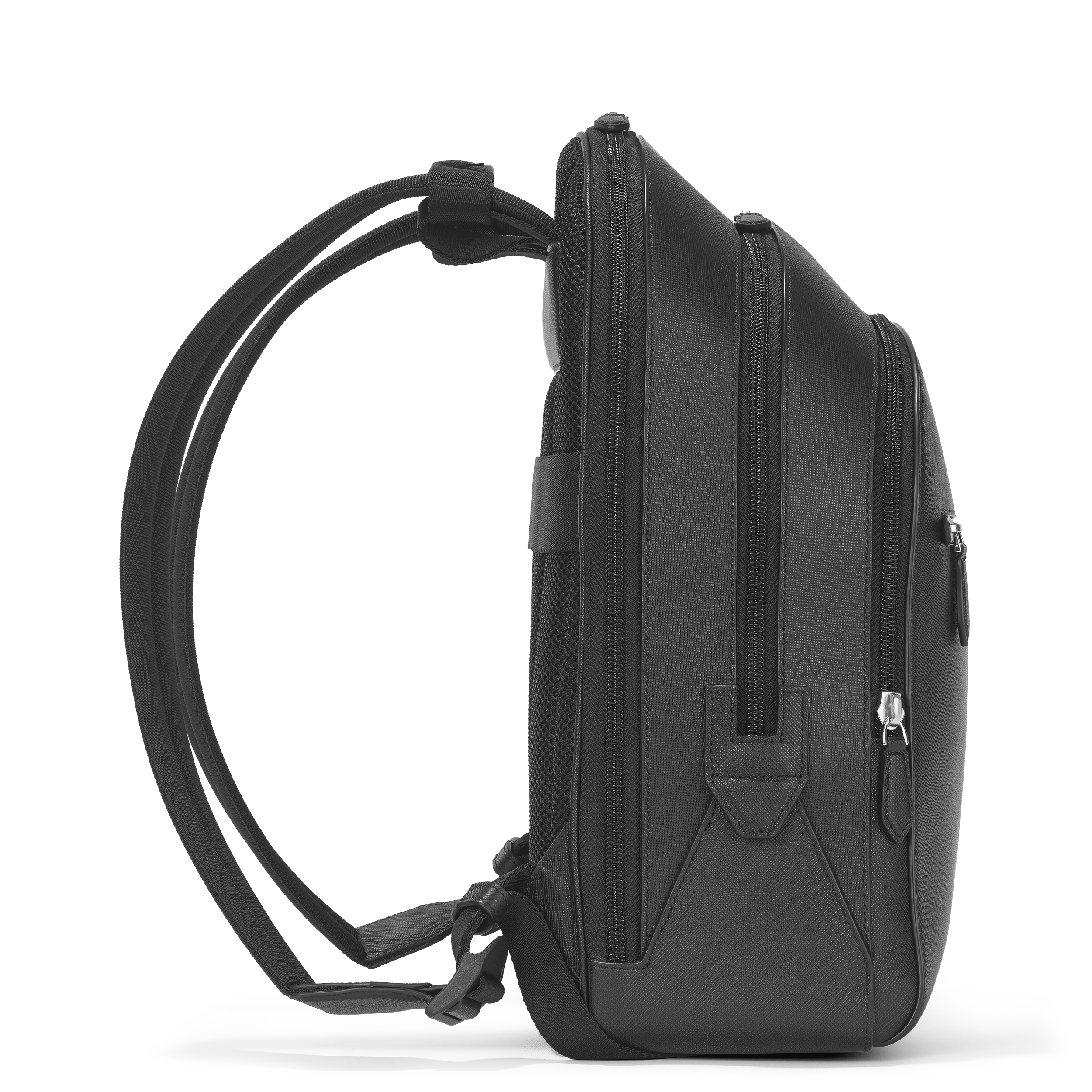  Montblanc - Mittelgroßer Rucksack Mit 3 Fächern Aus Sartorial Leder - Schwarz - Leder - Mb130275 - Rucksäcke 