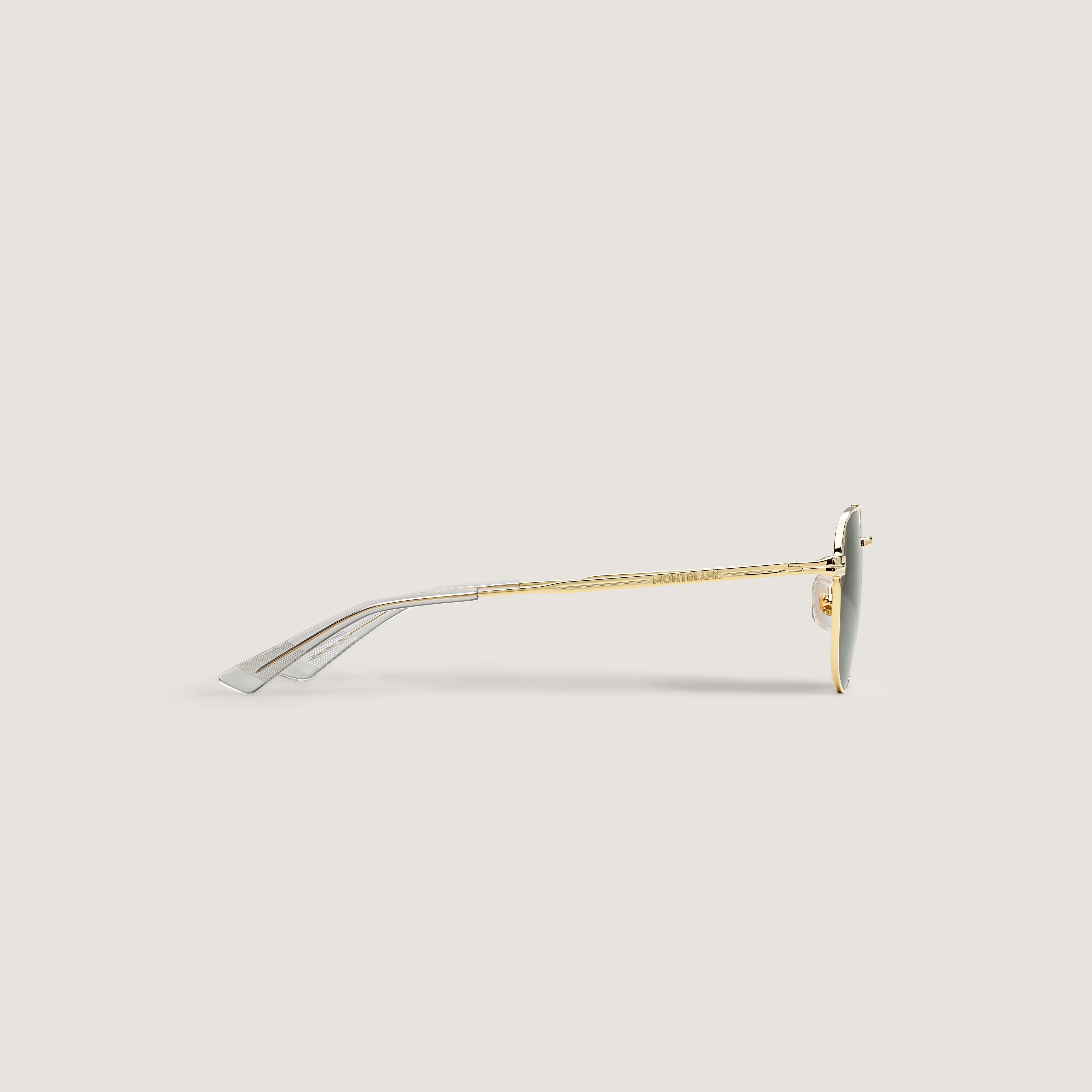  Montblanc - Gafas De Sol Cuadradas Con Montura De Metal Color Dorado - Oro - Acero - Mb134464 - Gafas De Sol 