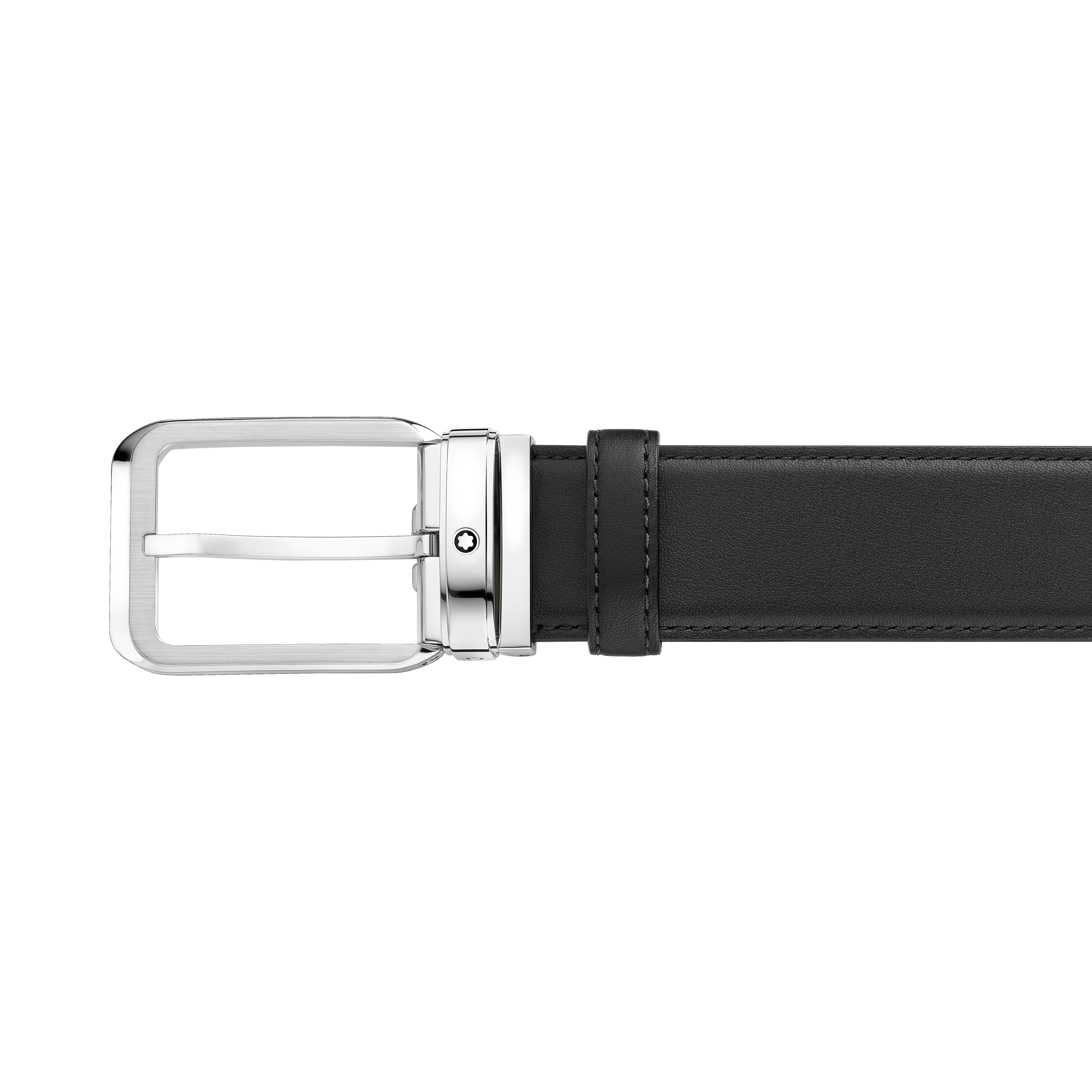  Montblanc - Rechteckiger Gürtel 35 Mm Aus Leder - Schwarz - Leder - Mb129455 - Gürtel 
