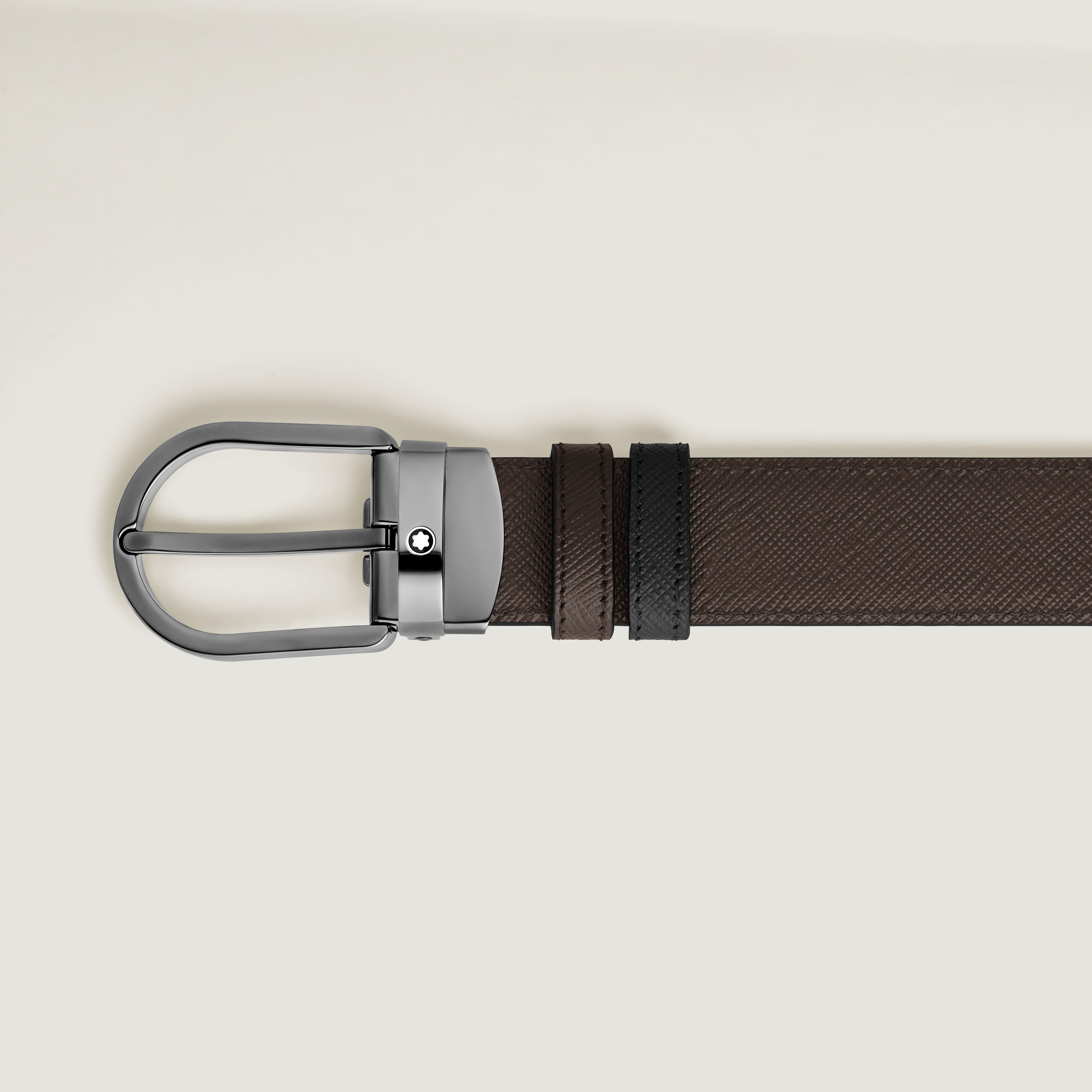  Montblanc - Wendbarer Gürtel Mit Hufeisenförmiger Schließe 30 Mm Aus Hochwertigem Leder - Mb222355 - Gürtel 