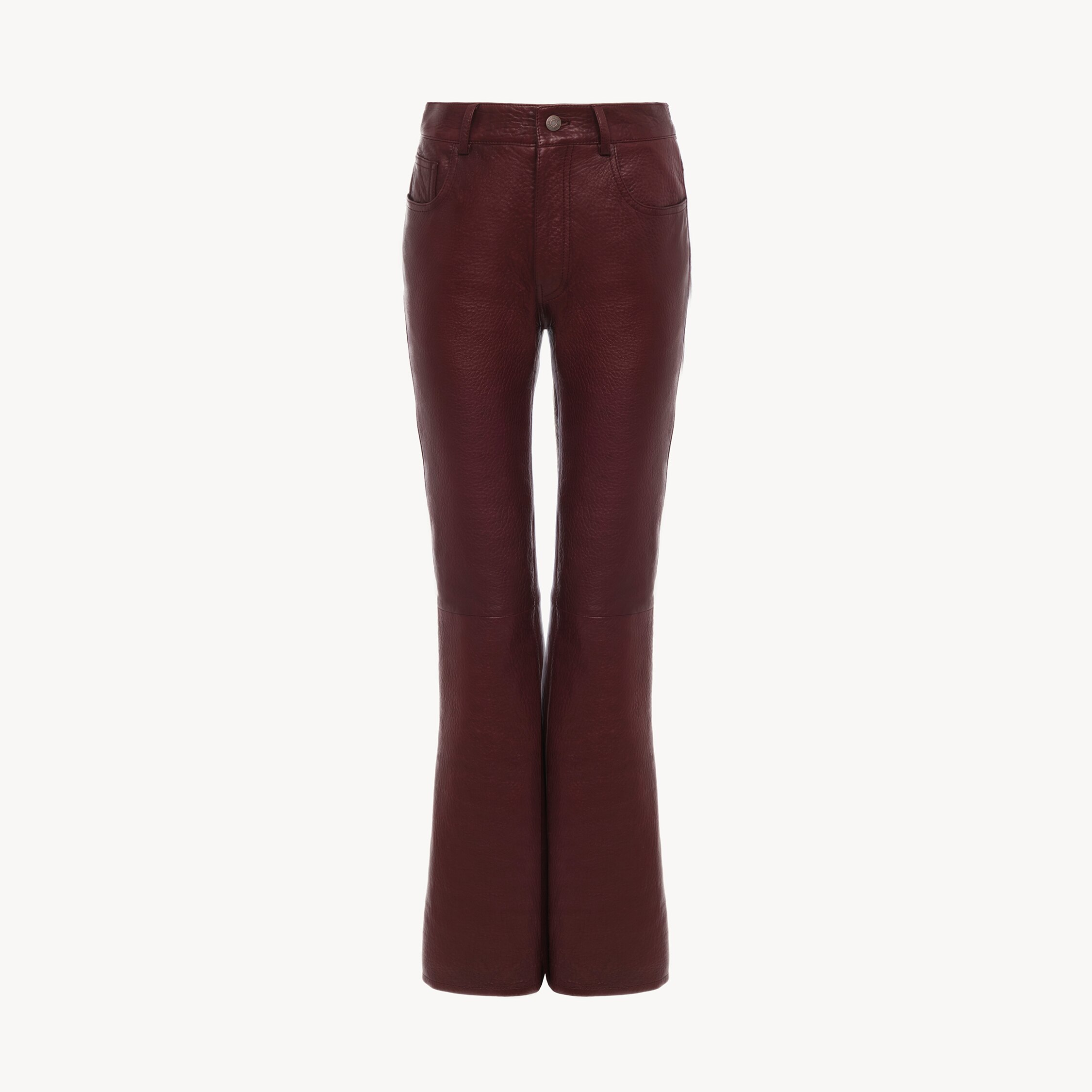 Chloé – Flared trousers in leather – Full Violine – 42 – Domestic Lamb