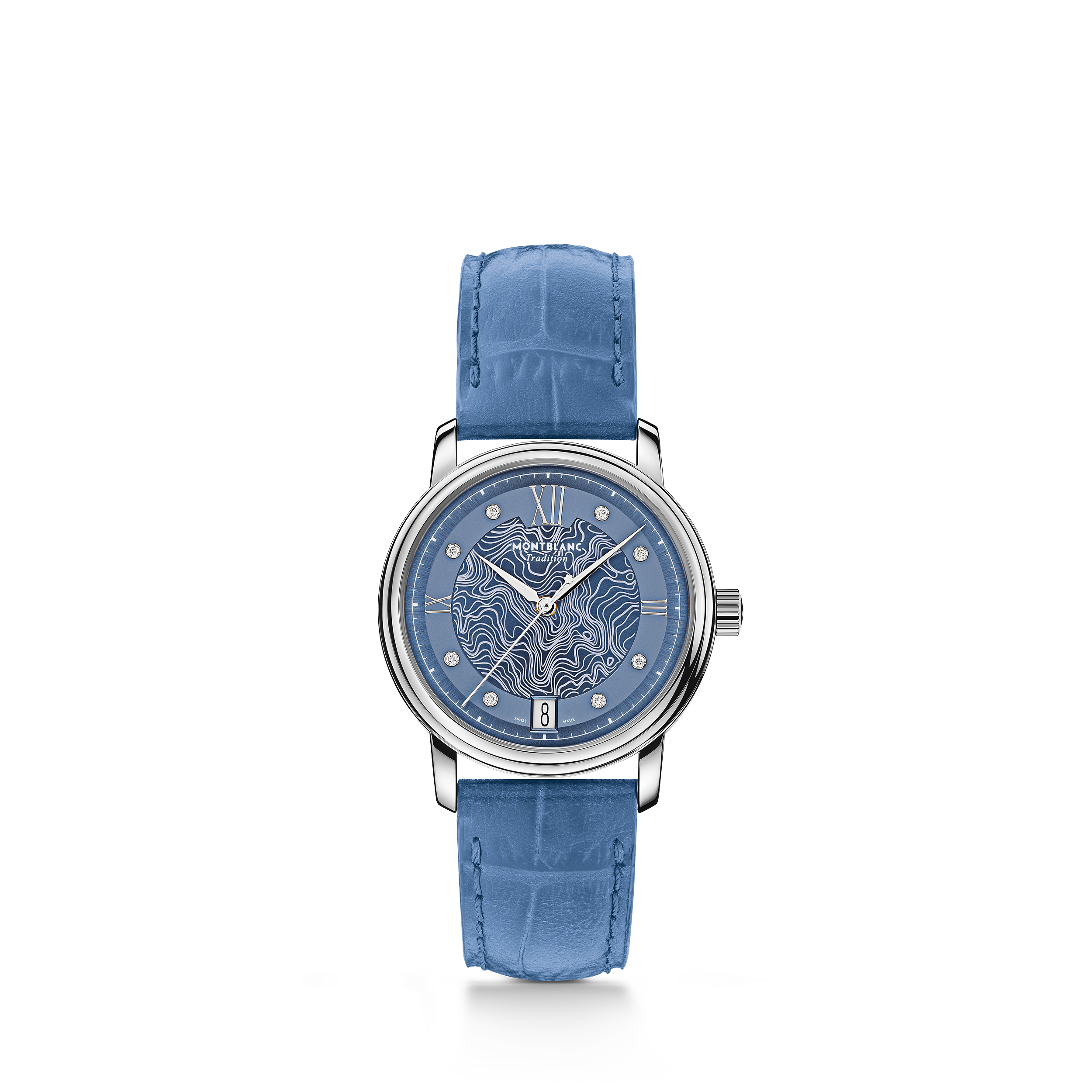 Montblanc - Tradition Automatic Date 32 Mm - Steel - Mb131296 - Watch Women's Light Blue
