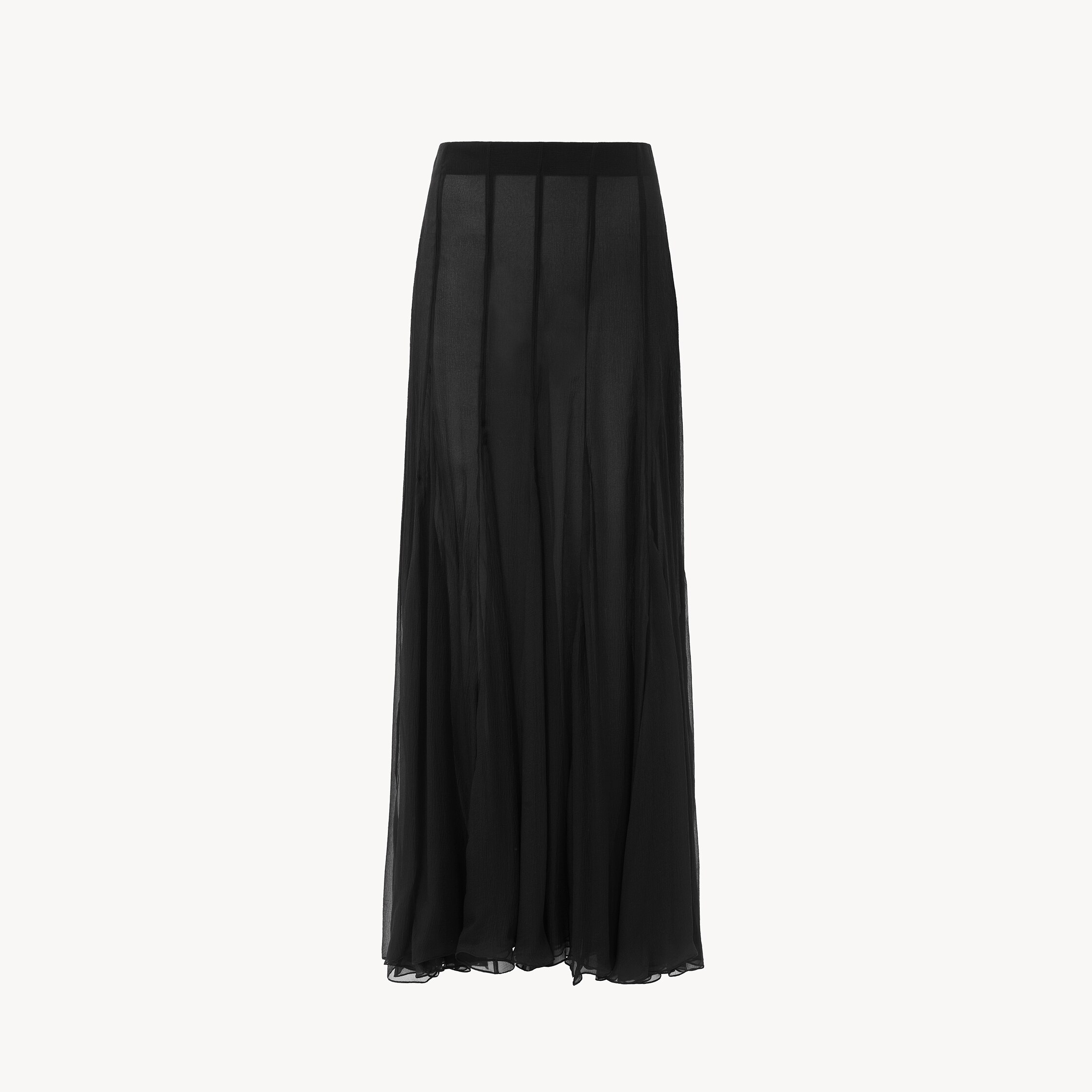 Chloé – Fluid maxi skirt in silk mousseline – Black – 42 – Silk