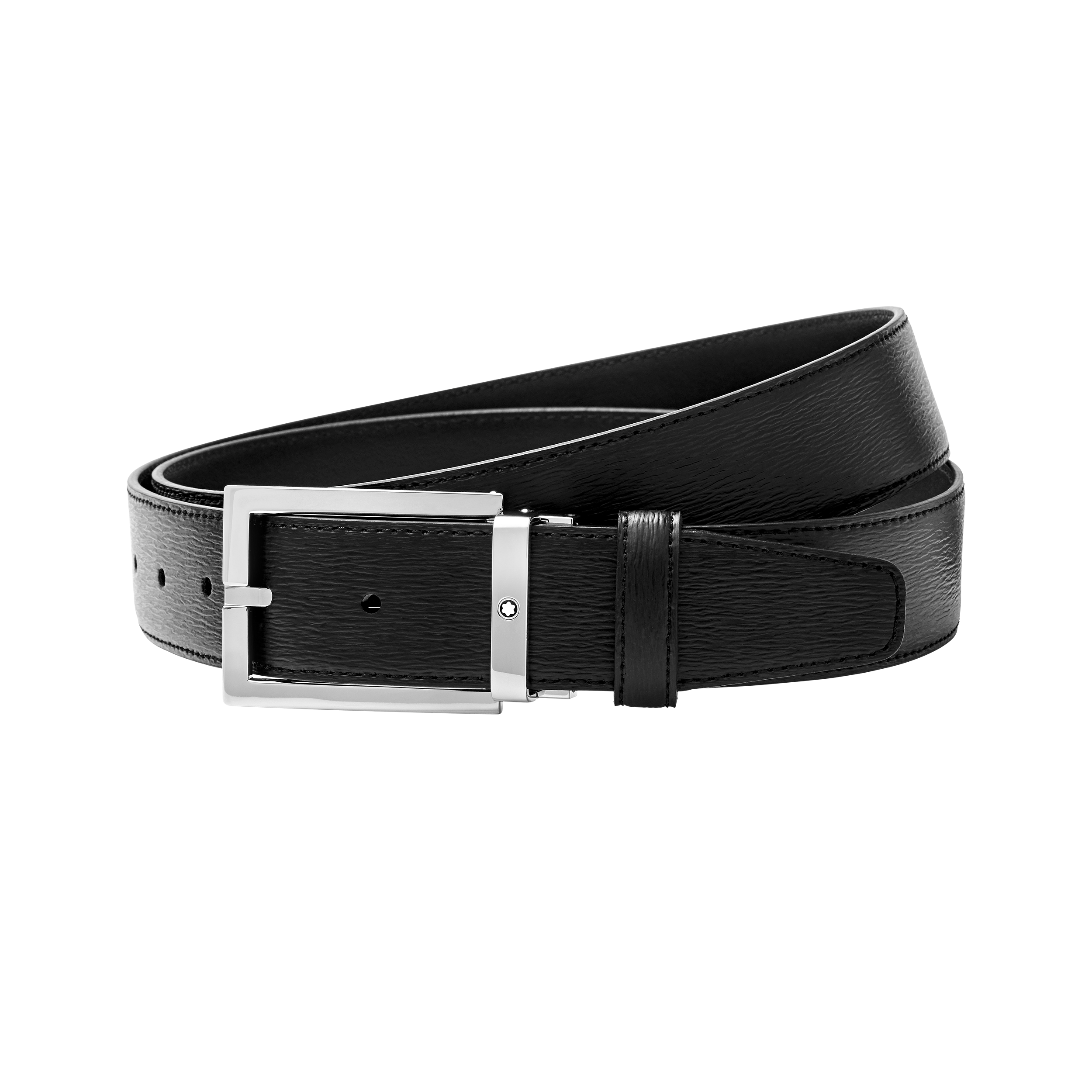 Montblanc - Rechteckiger Gürtel 35 Mm Aus Leder - Schwarz - Leder - Mb114435 - Gürtel 