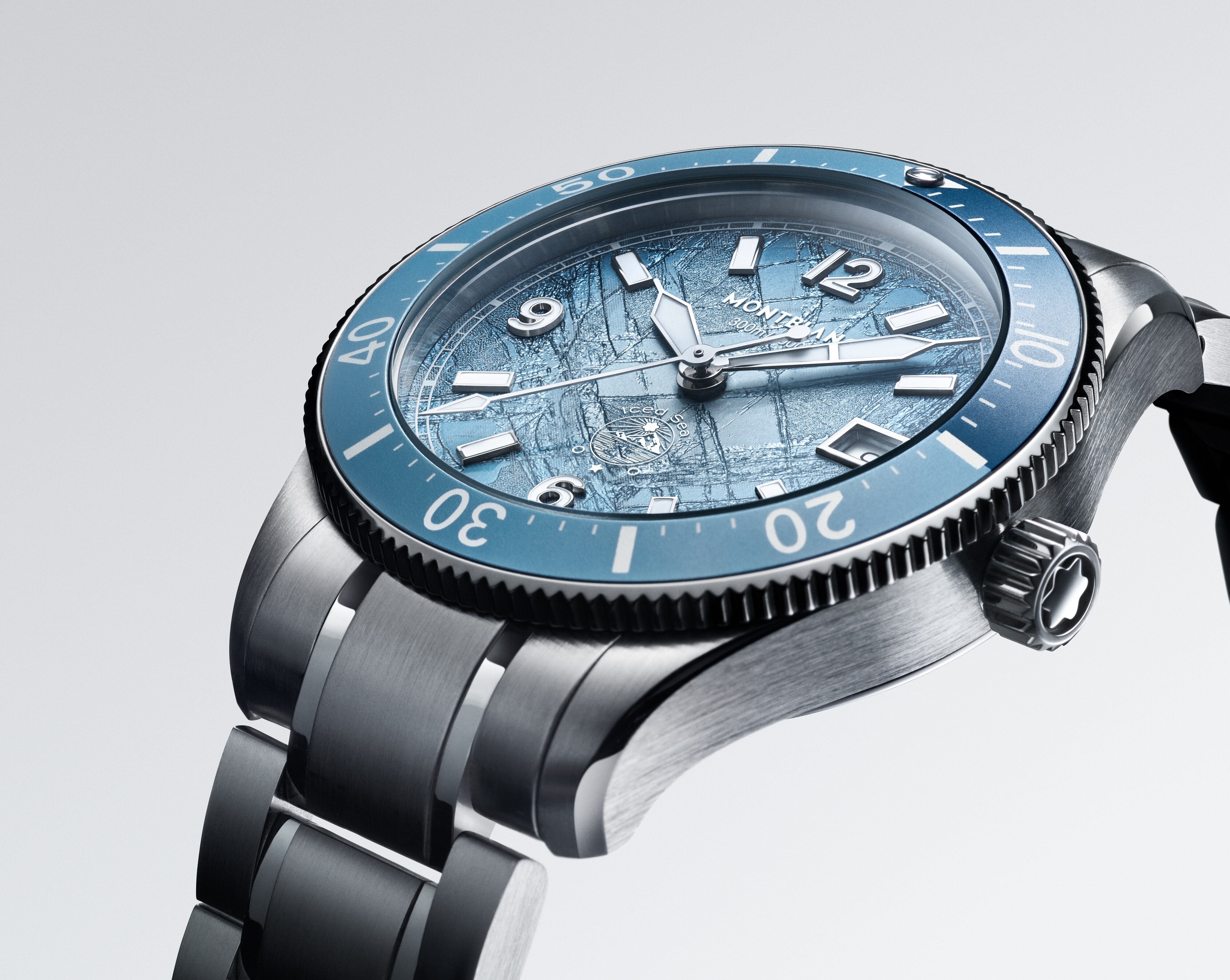  Montblanc - Montblanc Iced Sea Automatic Date 0 Oxygen - Hellblau - Stahl, Aluminium - Mb134022 - Uhr 